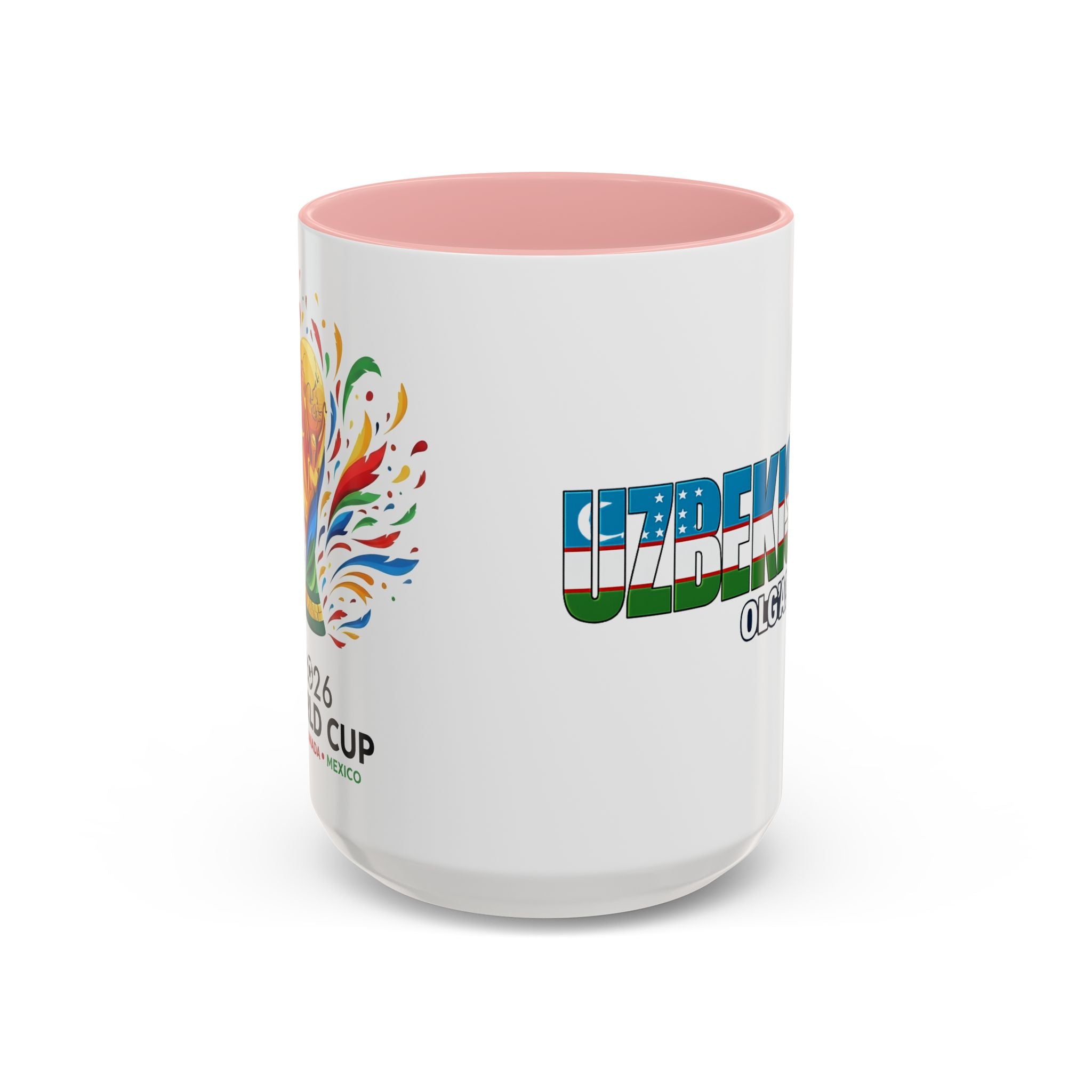 Uzbekistan Flag Typography Coffee Mug | Accent 11oz/15oz, Soccer World Cup 2026, Gift for Dad