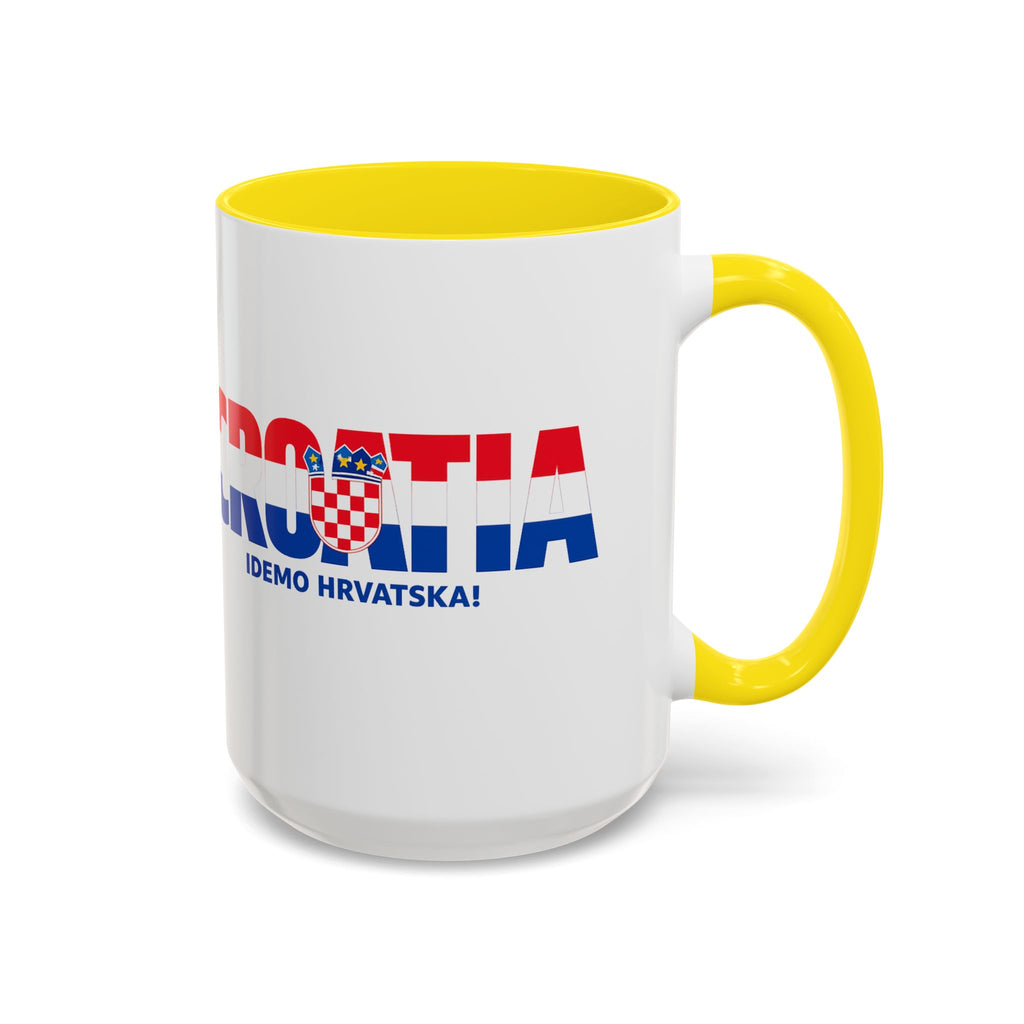Croatia Flag Logo Accent Coffee Mug | Croatian Pride 11oz 15oz, World Cup 2026, Gifts for Dad
