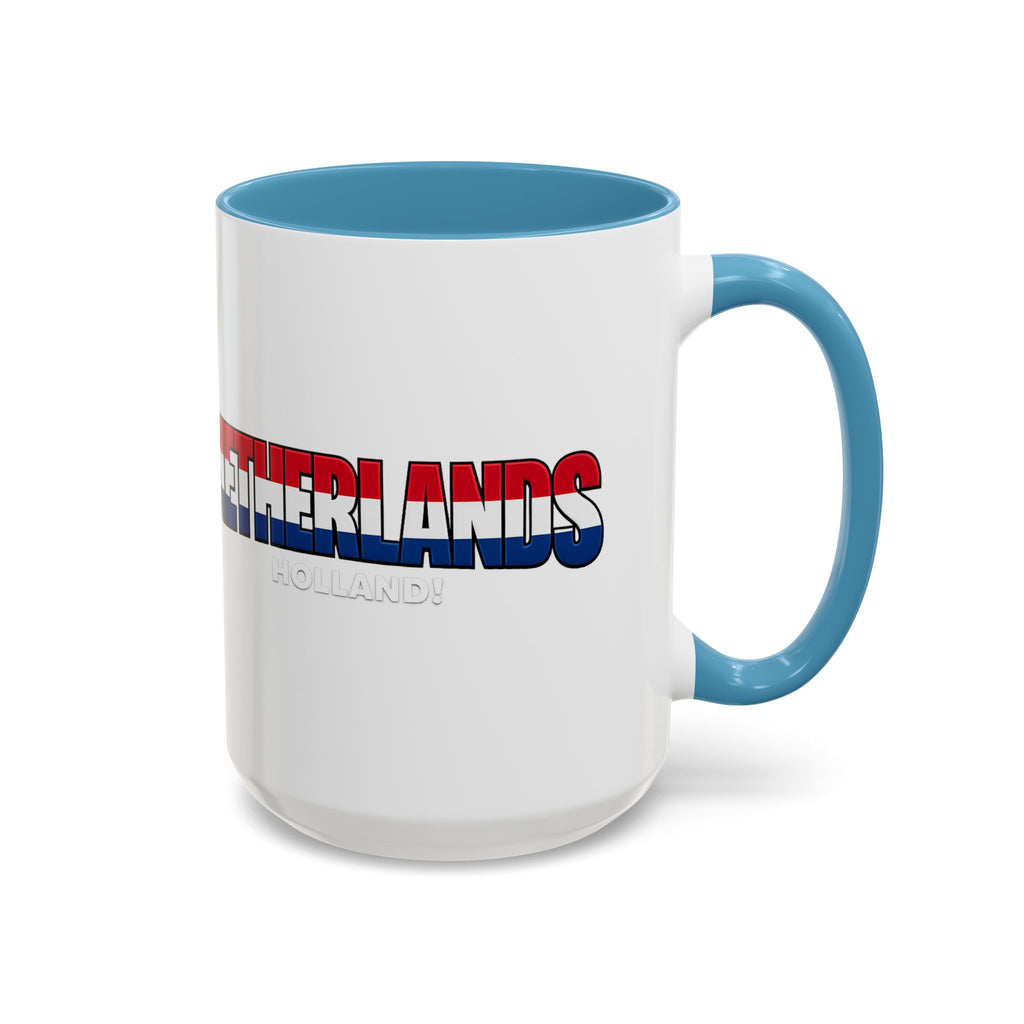 Netherlands Flag Text Coffee Mug | Accent 11oz 15oz, World Cup 2026, Gift for Dad