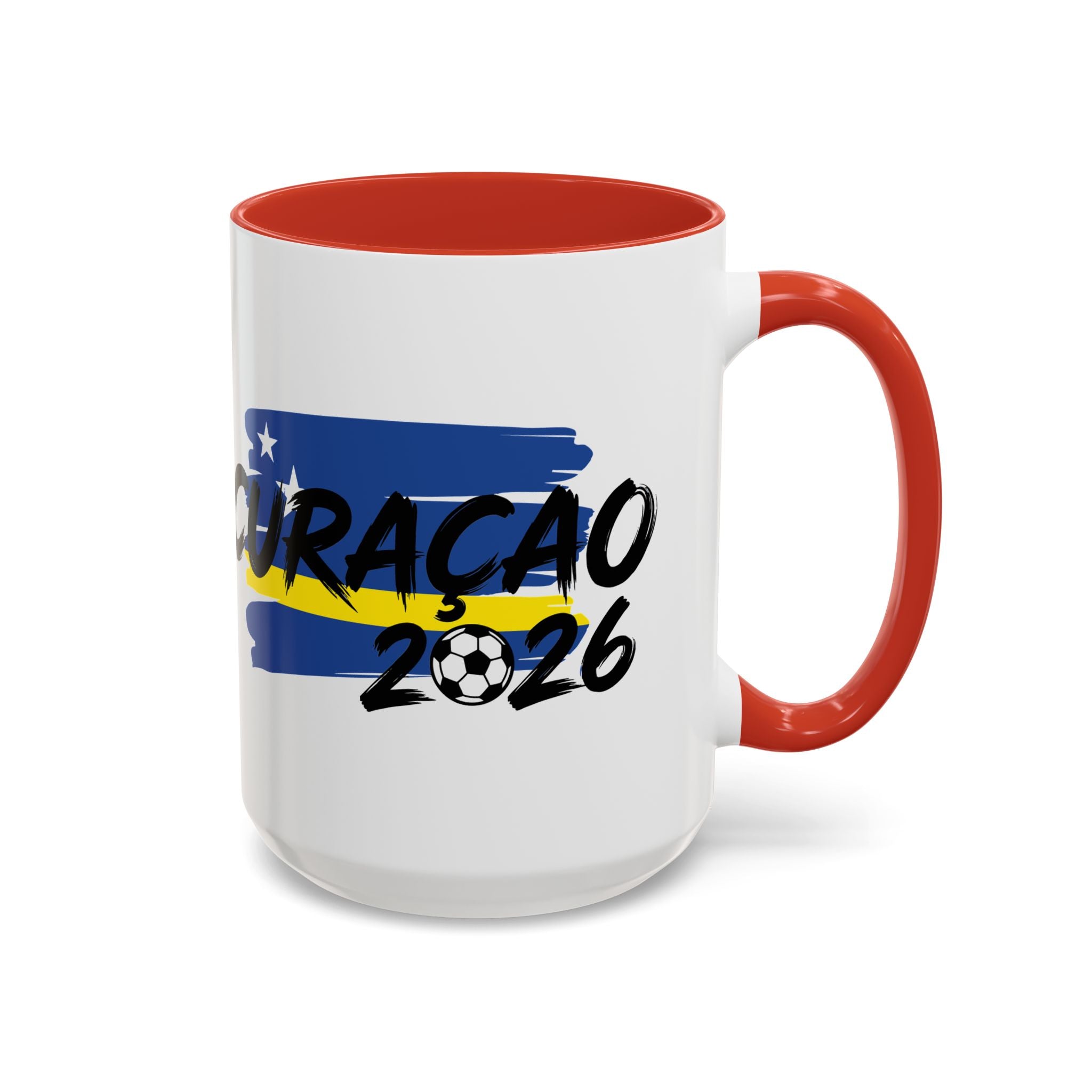 Curaçao 2026 Soccer Flag Accent Coffee Mug | 11oz 15oz,Soccer World Cup 2026, Gift For Dad