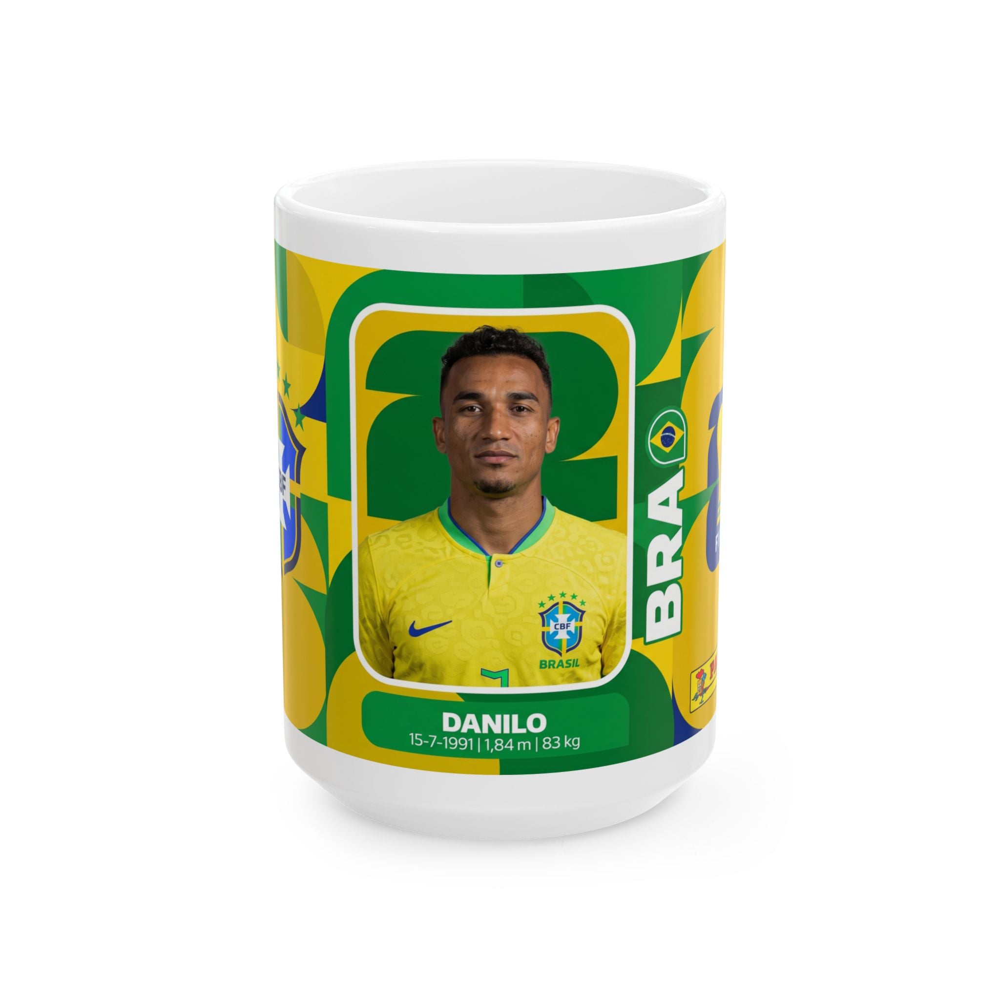 Brazil Soccer Player Danilo Mug — Ceramic Coffee Cup (11oz/15oz), World Cup 2026 Mugs