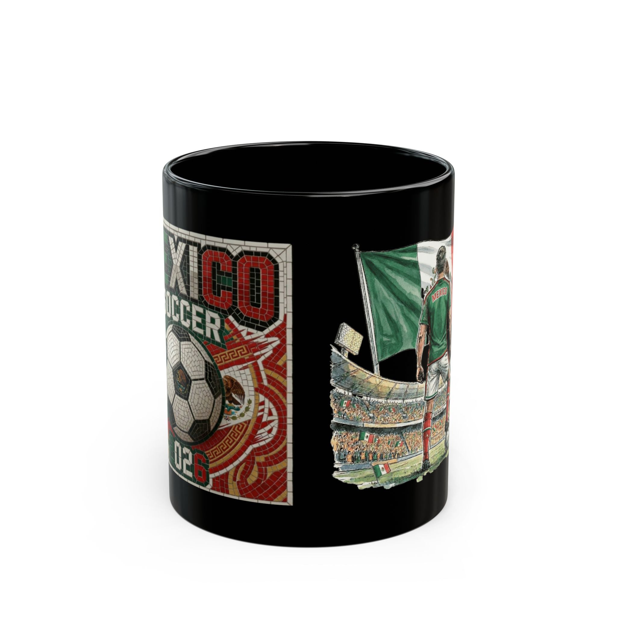 Mexico Soccer Player Mug | Black Ceramic Coffee Cup, World Cup 2026, Gift for Dad