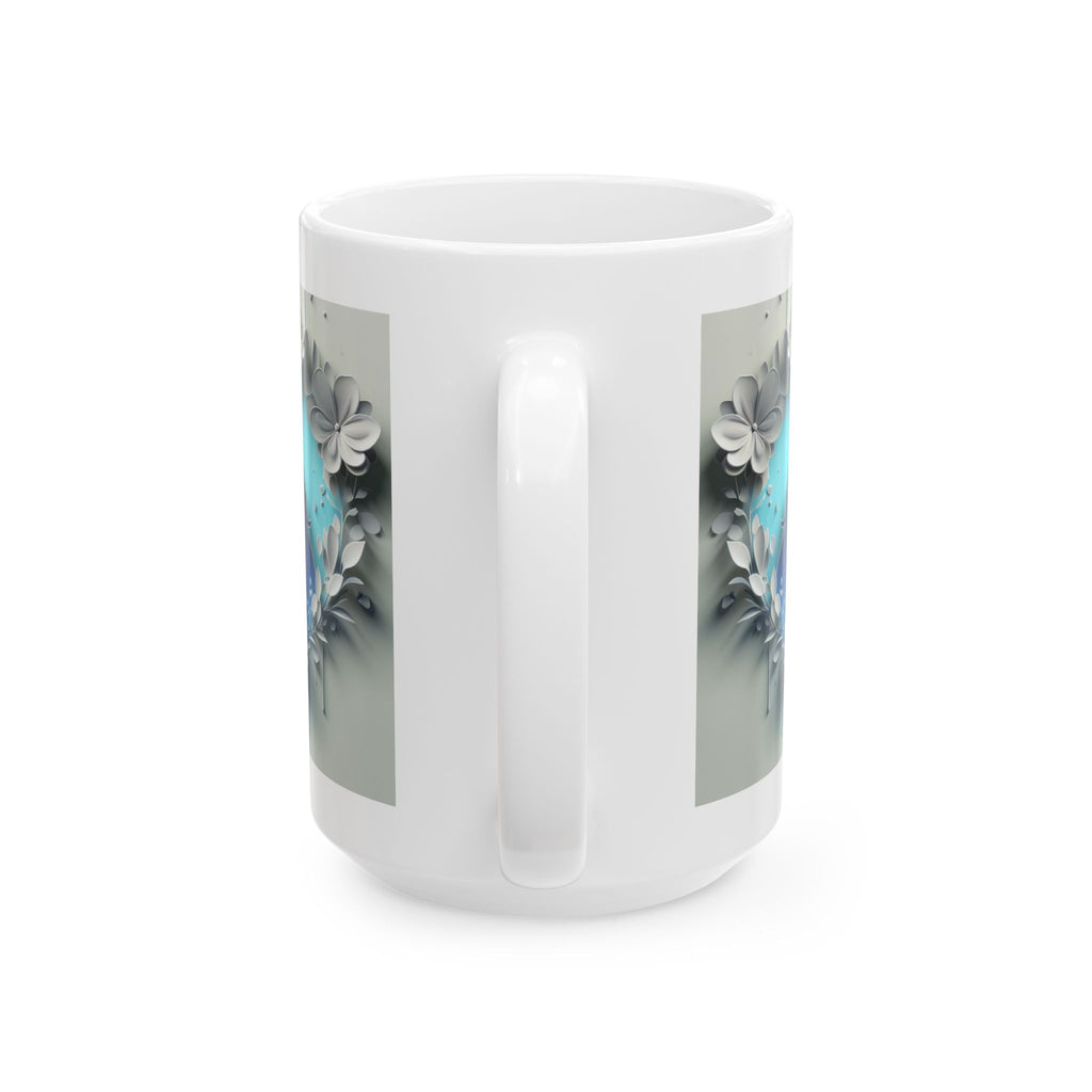 Silhouette Moon Scene Mug | Blue Night Sky, Floral Wreath Ceramic Mug, Mother's Day Sale