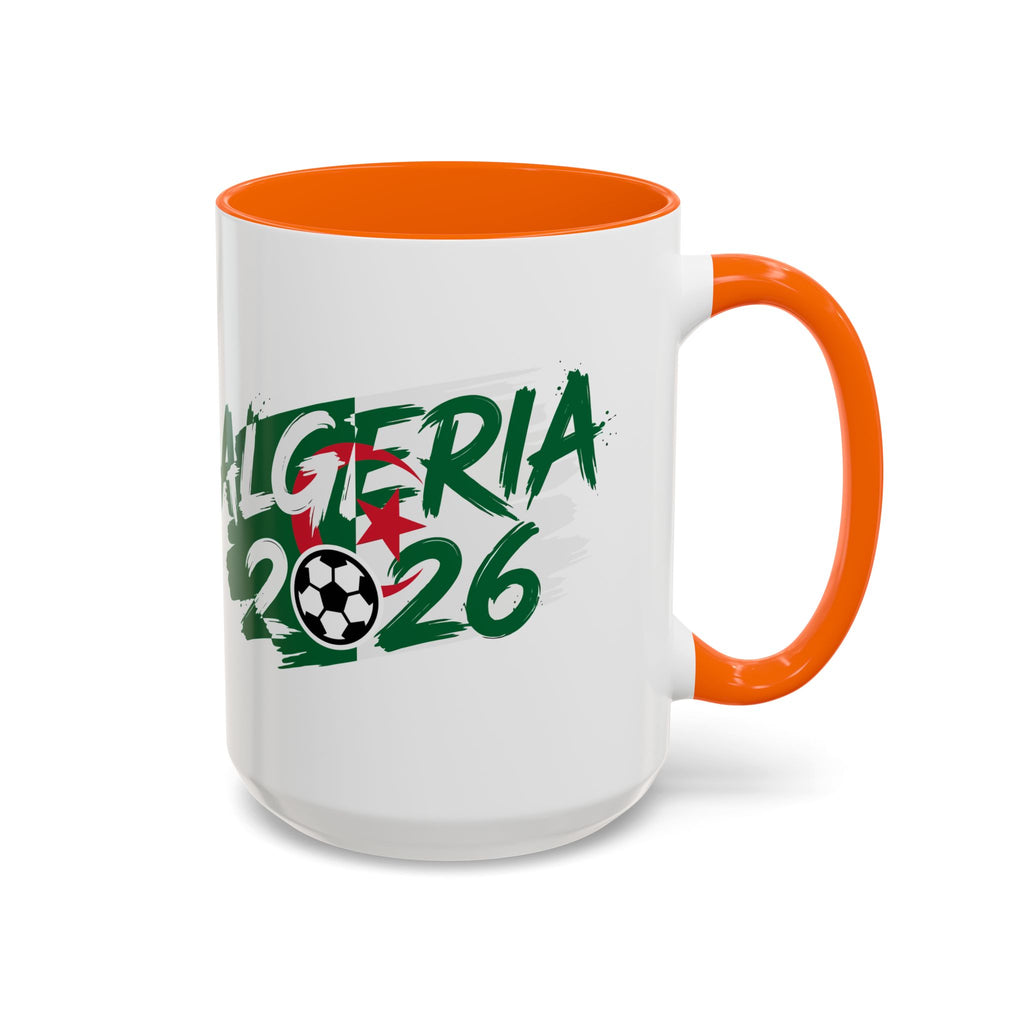 Algeria 2026 Soccer Logo Accent Coffee Mug | 11oz 15oz, Soccer World Cup 2026, Gifts for Dad