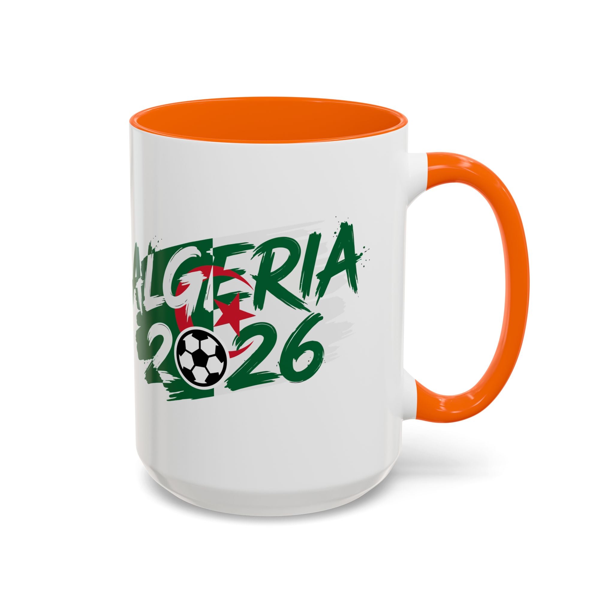 Algeria 2026 Soccer Logo Accent Coffee Mug | 11oz 15oz, Soccer World Cup 2026, Gifts for Dad