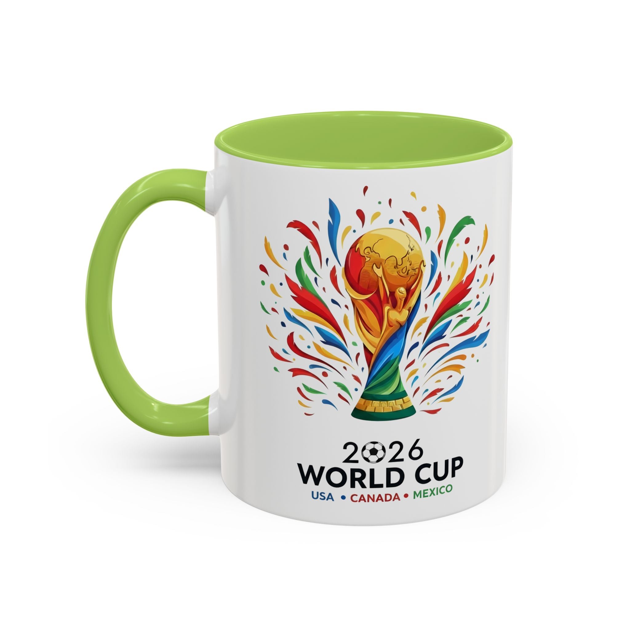 USA Flag Text Accent Coffee Mug | Patriotic American Stars Stripes Mug, Soccer World Cup 2026, Gifts for Dad