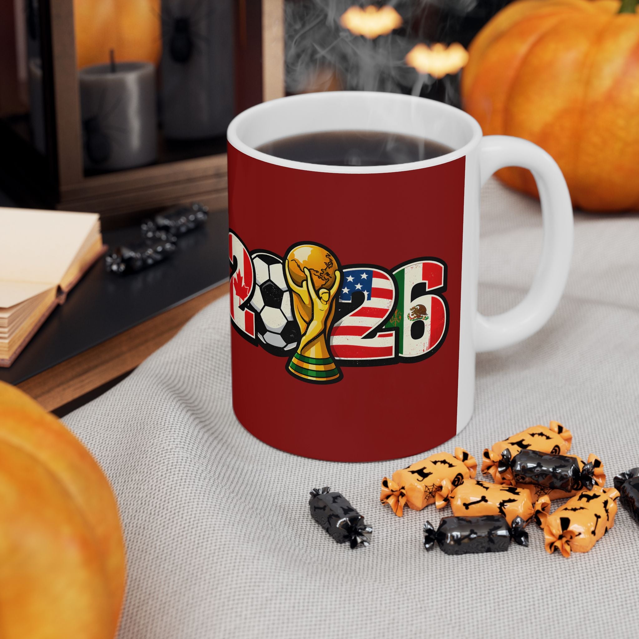 Portugal World Cup 2026 Style Mug, Red Ceramic Mug, Portugal Flag, Soccer Fan Gift