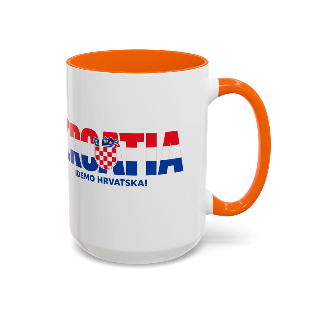 Croatia Flag Logo Accent Coffee Mug | Croatian Pride 11oz 15oz, World Cup 2026, Gifts for Dad