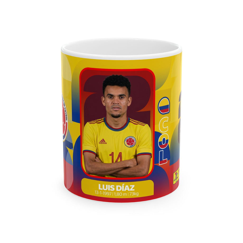 Colombia Soccer Player Luis Díaz Ceramic Mug — Fan Gift, World Cup 2026 Mugs