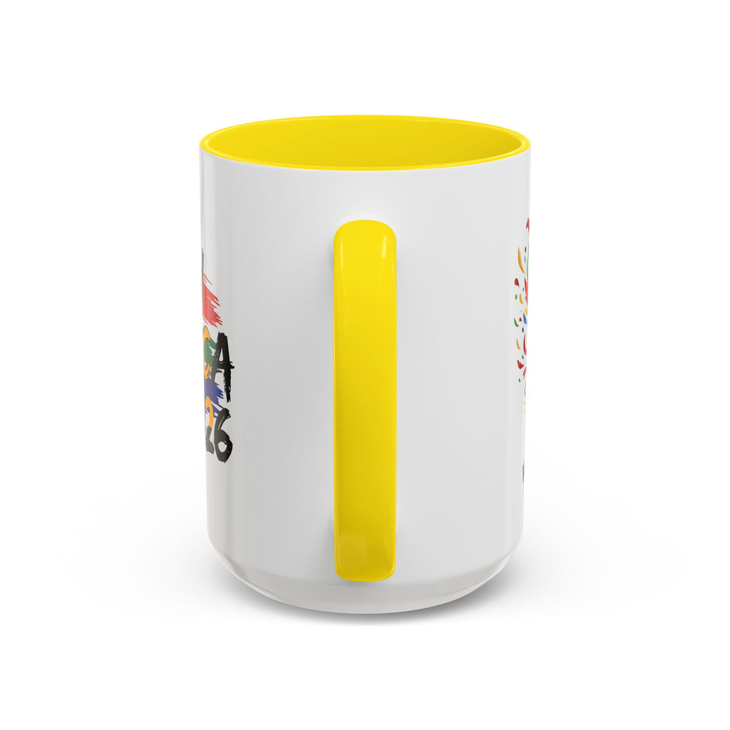 South Africa 2026 Soccer Flag Accent Coffee Mug | 11oz 15oz, Soccer World Cup 2026, Gift for Dad