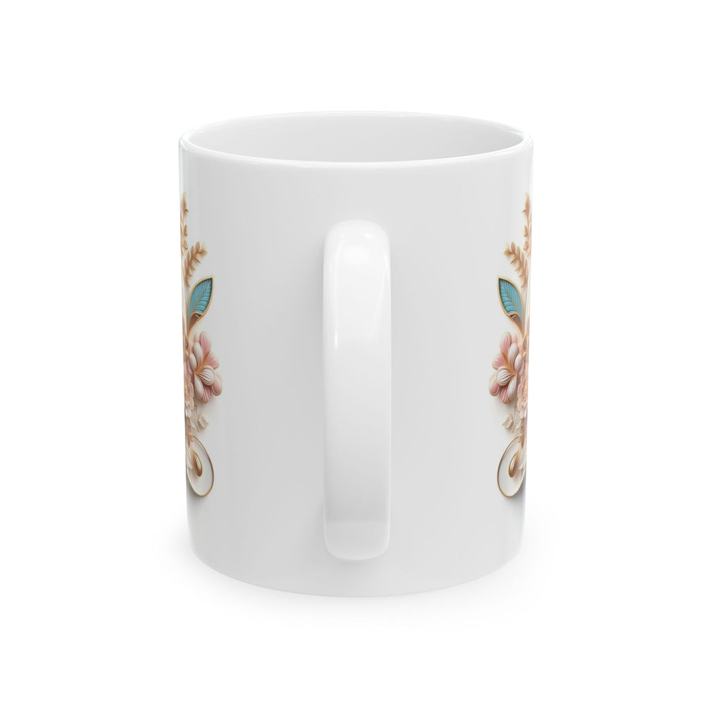 Vintage Floral Design Mug | Ceramic Coffee Cup, Mother's Day Sale