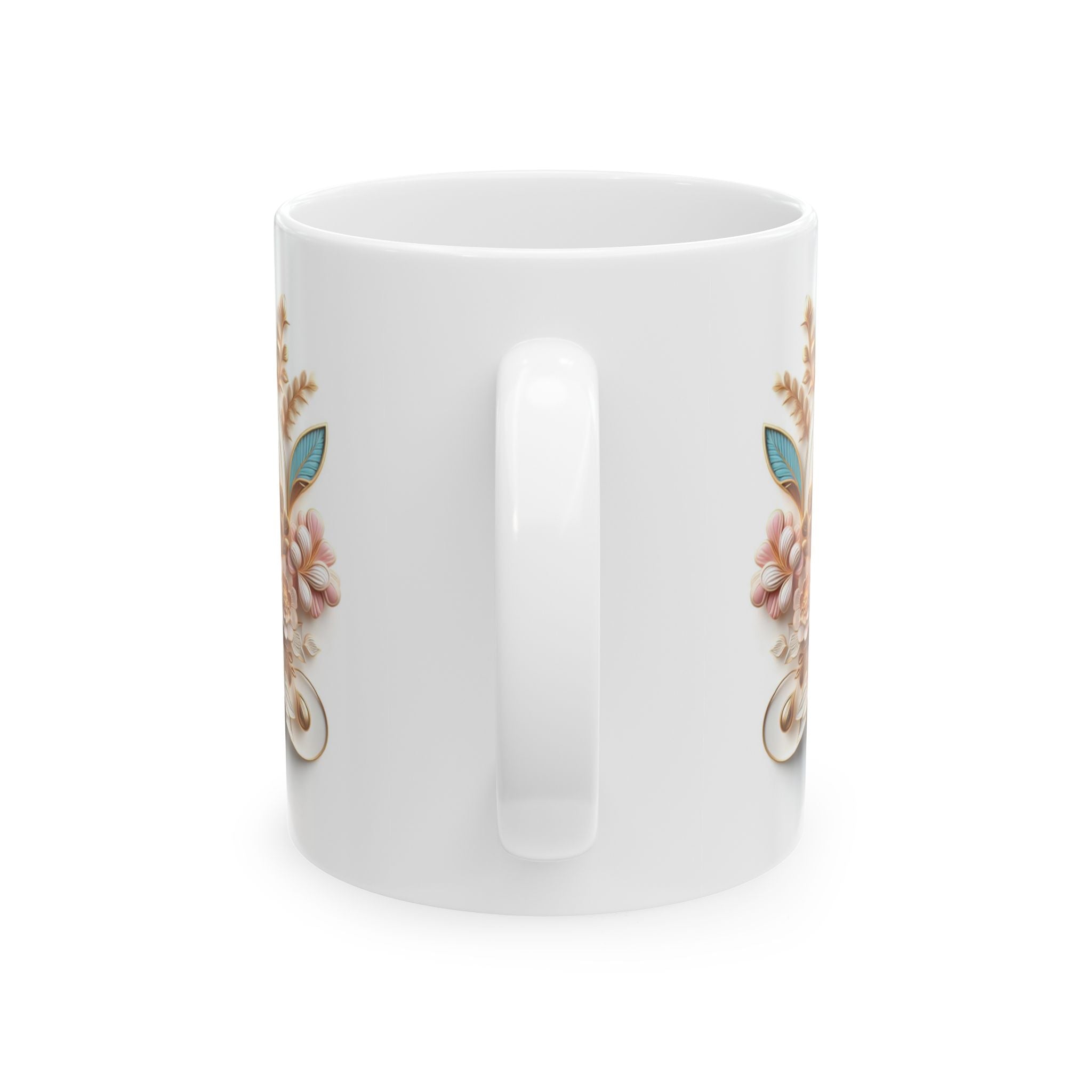 Vintage Floral Design Mug | Ceramic Coffee Cup, Mother's Day Sale
