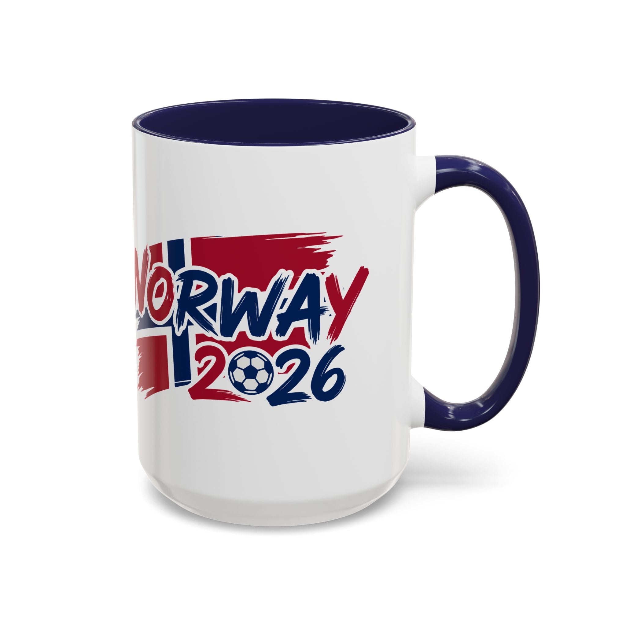 Norway 2026 Soccer Flag Accent Coffee Mug | 11oz 15oz, World Cup 2026, Gift for Dad