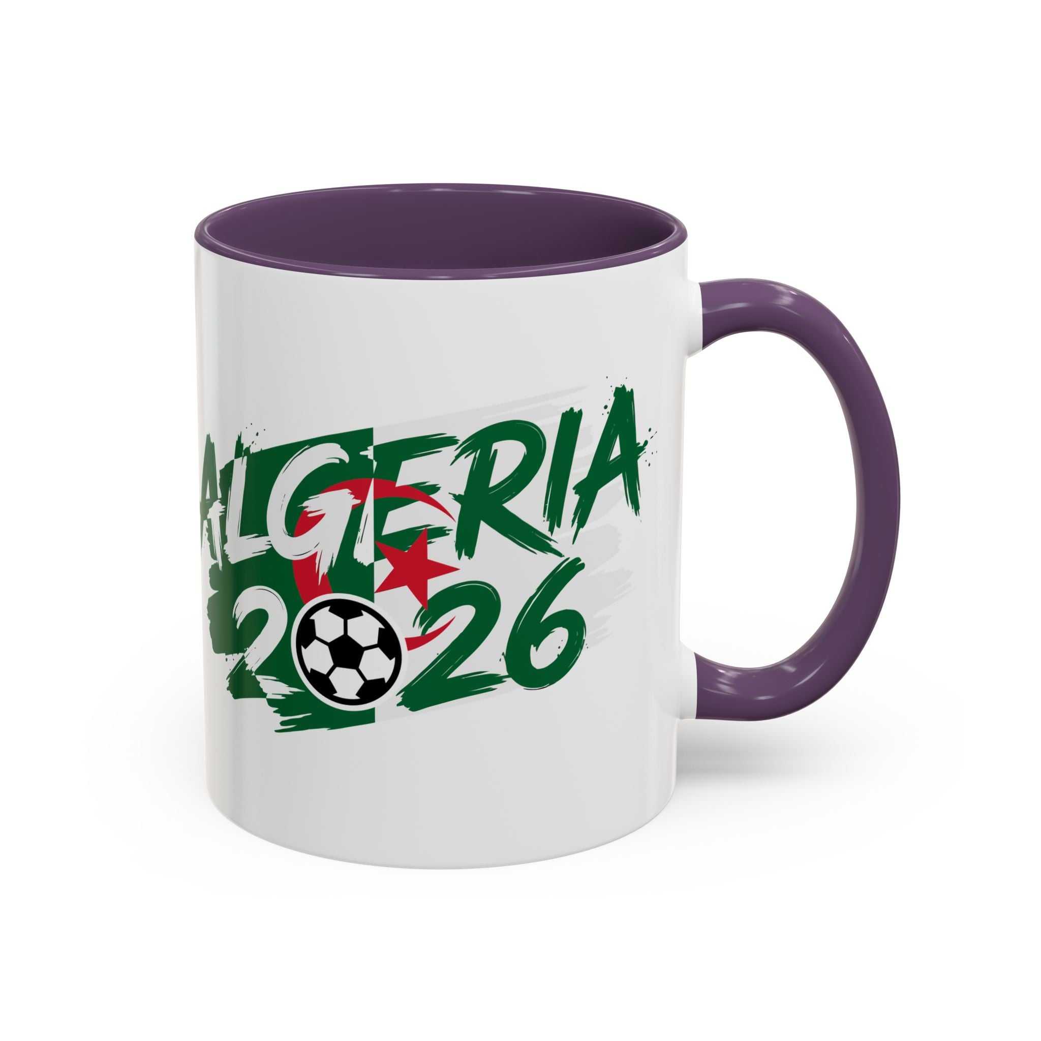 Algeria 2026 Soccer Logo Accent Coffee Mug | 11oz 15oz, Soccer World Cup 2026, Gifts for Dad