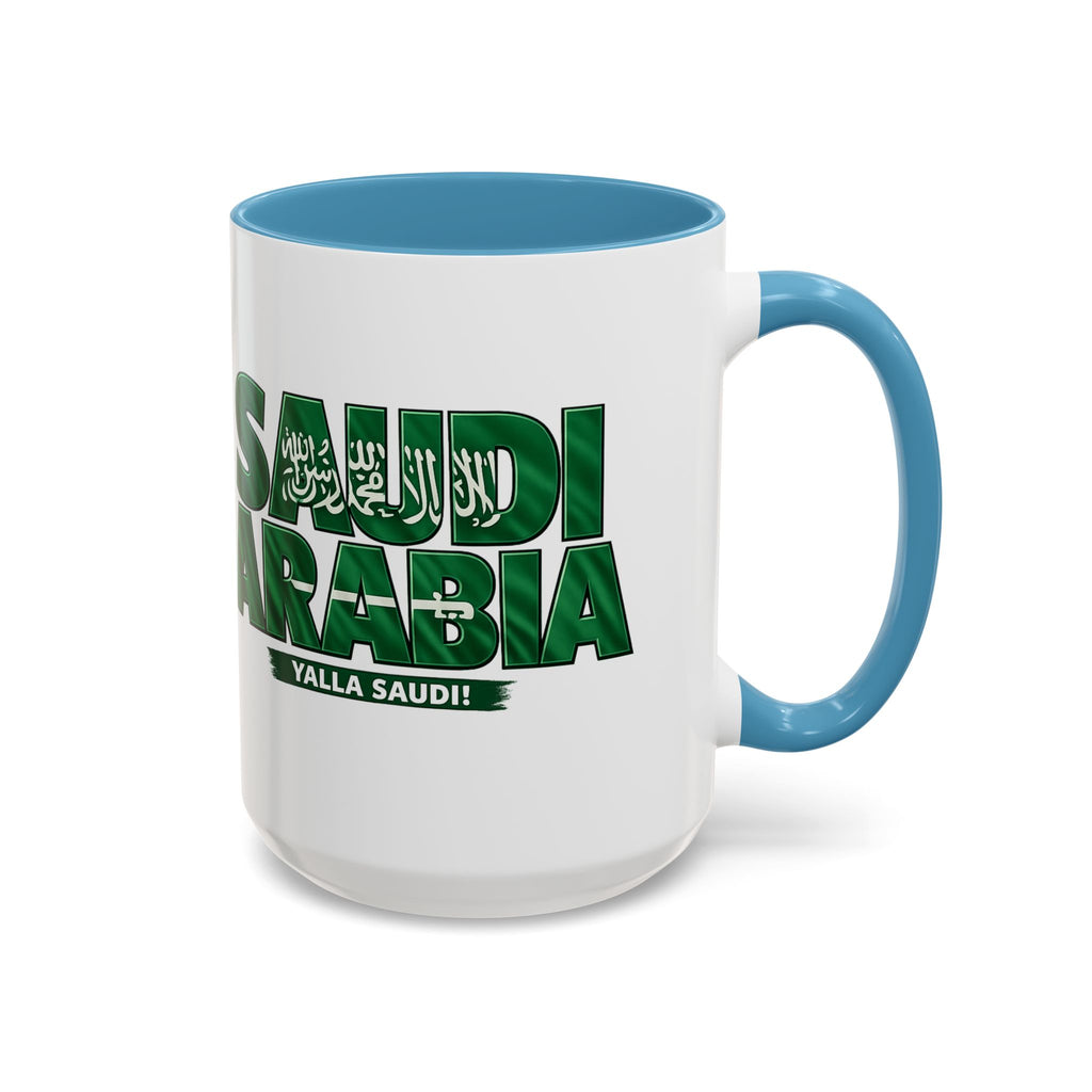 Saudi Arabia Typography Mug | Accent Coffee Mug, Green National Design, Soccer World Cup 2026, Gifts for Dad