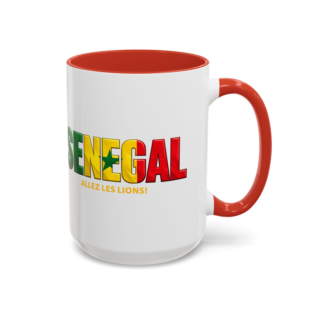 Senegal flag text mug | Accent Coffee Mug 11oz 15oz, Soccer World Cup 2026, Gift for Dad