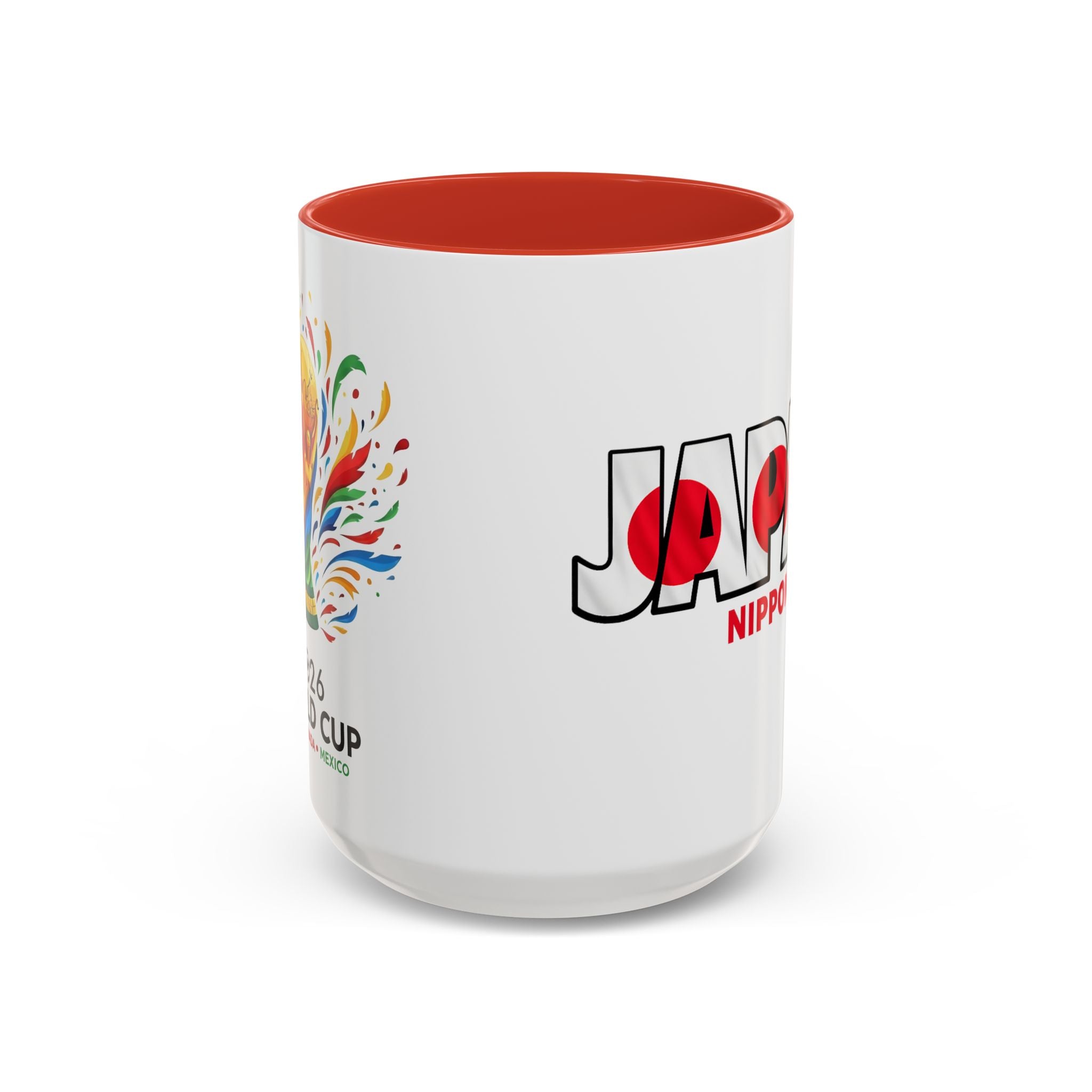Japan Nippon Text Accent Mug | Flag Lettering Coffee Cup, World Cup 2026, Gift for Dad