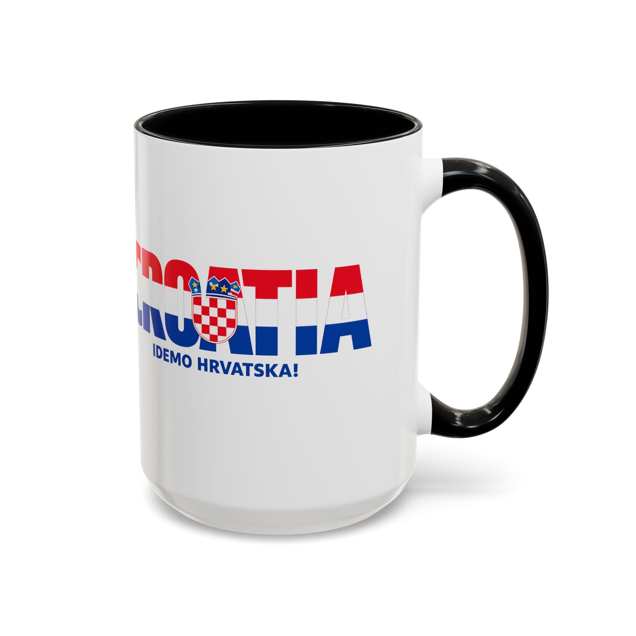 Croatia Flag Logo Accent Coffee Mug | Croatian Pride 11oz 15oz, World Cup 2026, Gifts for Dad