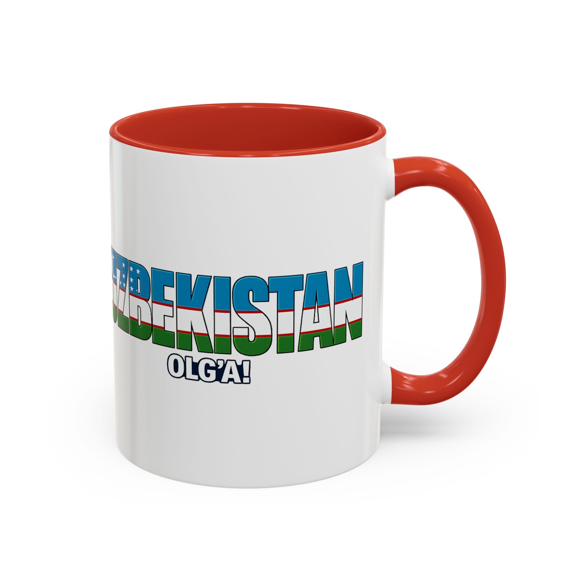 Uzbekistan Flag Typography Coffee Mug | Accent 11oz/15oz, Soccer World Cup 2026, Gift for Dad