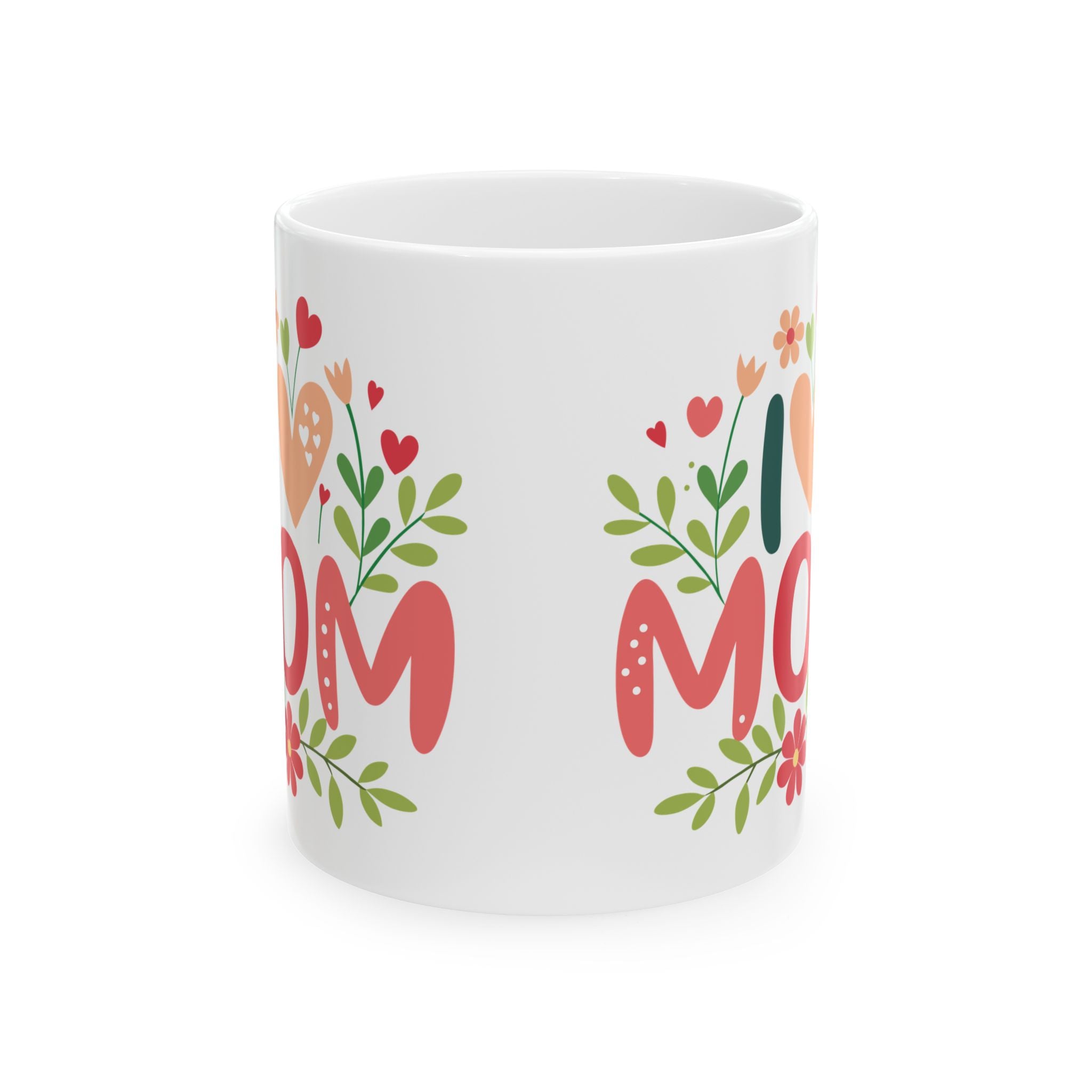 I Heart Mom Mug, Mother's Day Ceramic Coffee Cup, Gift For Mom