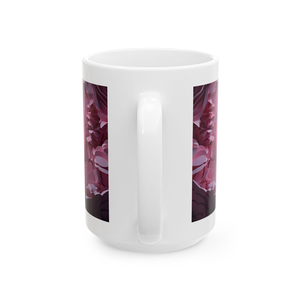 Pink Butterfly Illustration Mug | Floral Nature Ceramic Coffee Cup, Mother's Day Sale