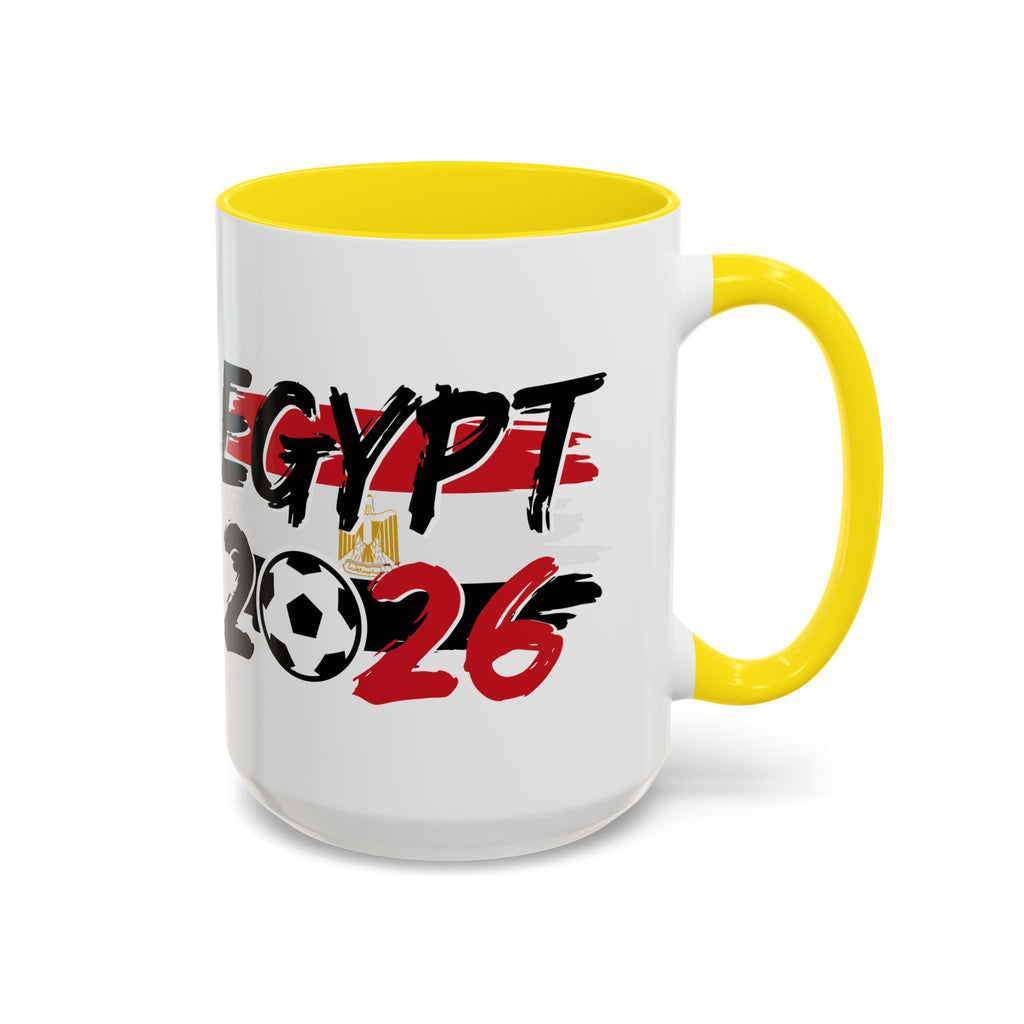 Egypt 2026 Soccer World Cup Accent Coffee Mug | Egypt 2026 Football Flag Design, Soccer World Cup 2026, Gift for Dad