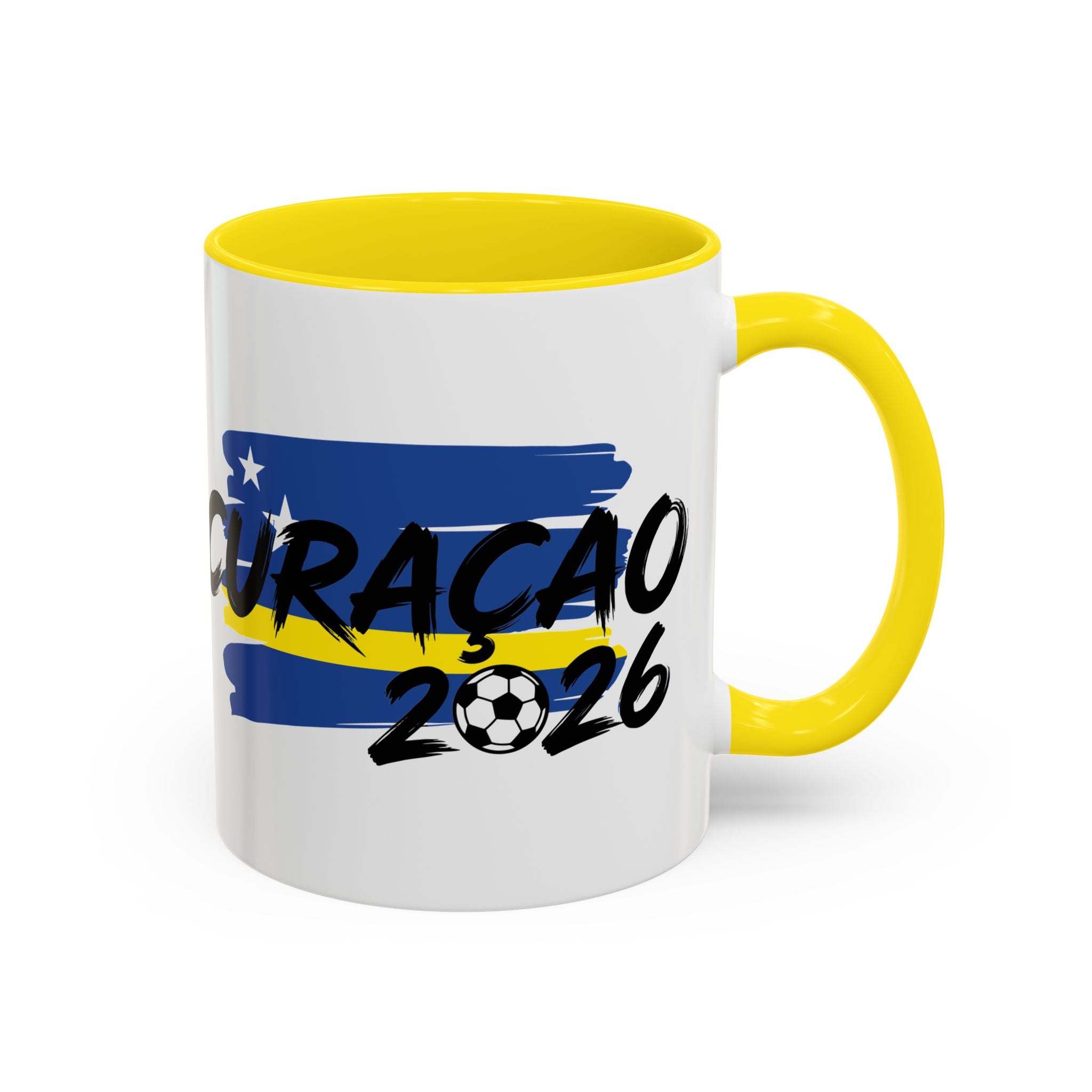 Curaçao 2026 Soccer Flag Accent Coffee Mug | 11oz 15oz,Soccer World Cup 2026, Gift For Dad