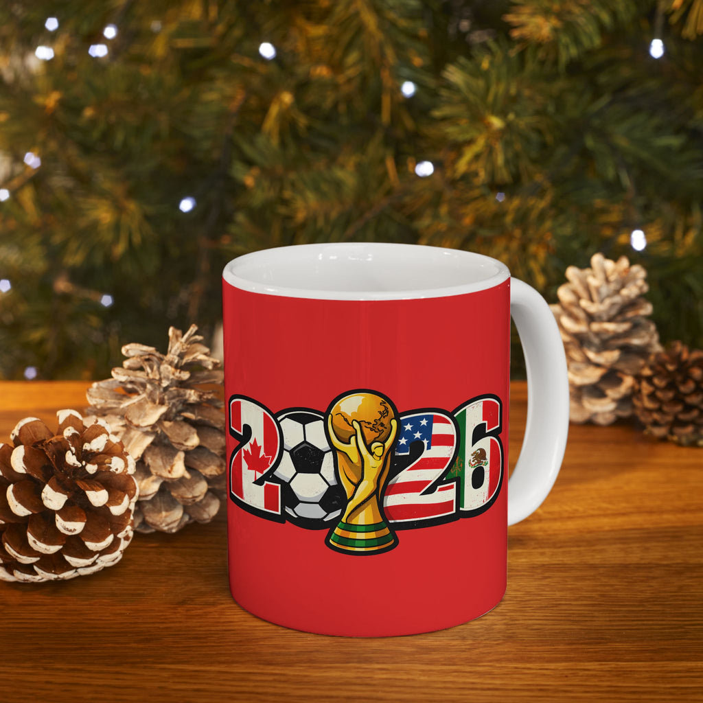 Morocco World Cup 2026 Mug, Red Ceramic Coffee Cup, Morocco Flag, Gift For Soccer Fan