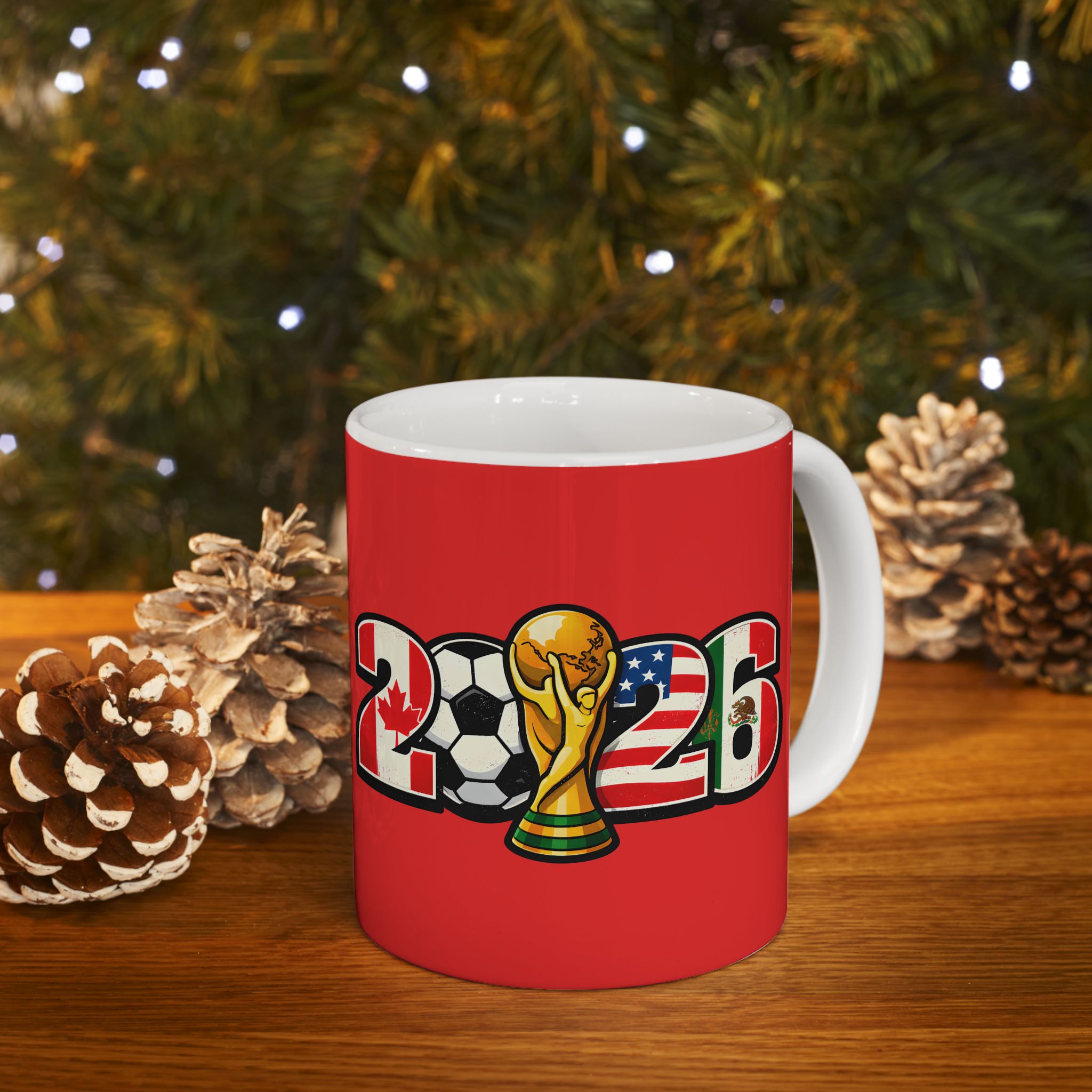 Morocco World Cup 2026 Mug, Red Ceramic Coffee Cup, Morocco Flag, Gift For Soccer Fan
