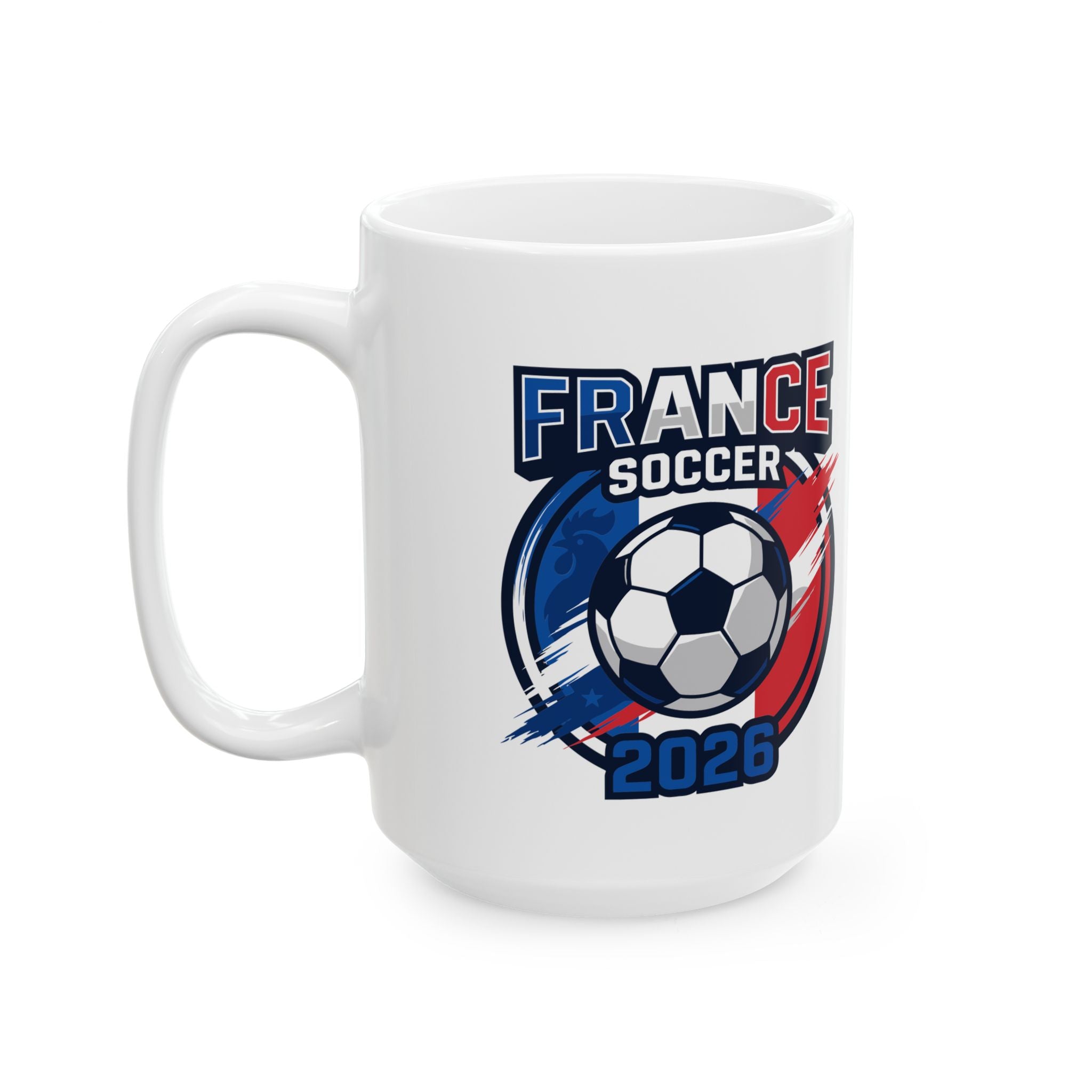 France Soccer Flag Crest Mug | World Cup 2026 Ceramic Mug, Gift For Dad
