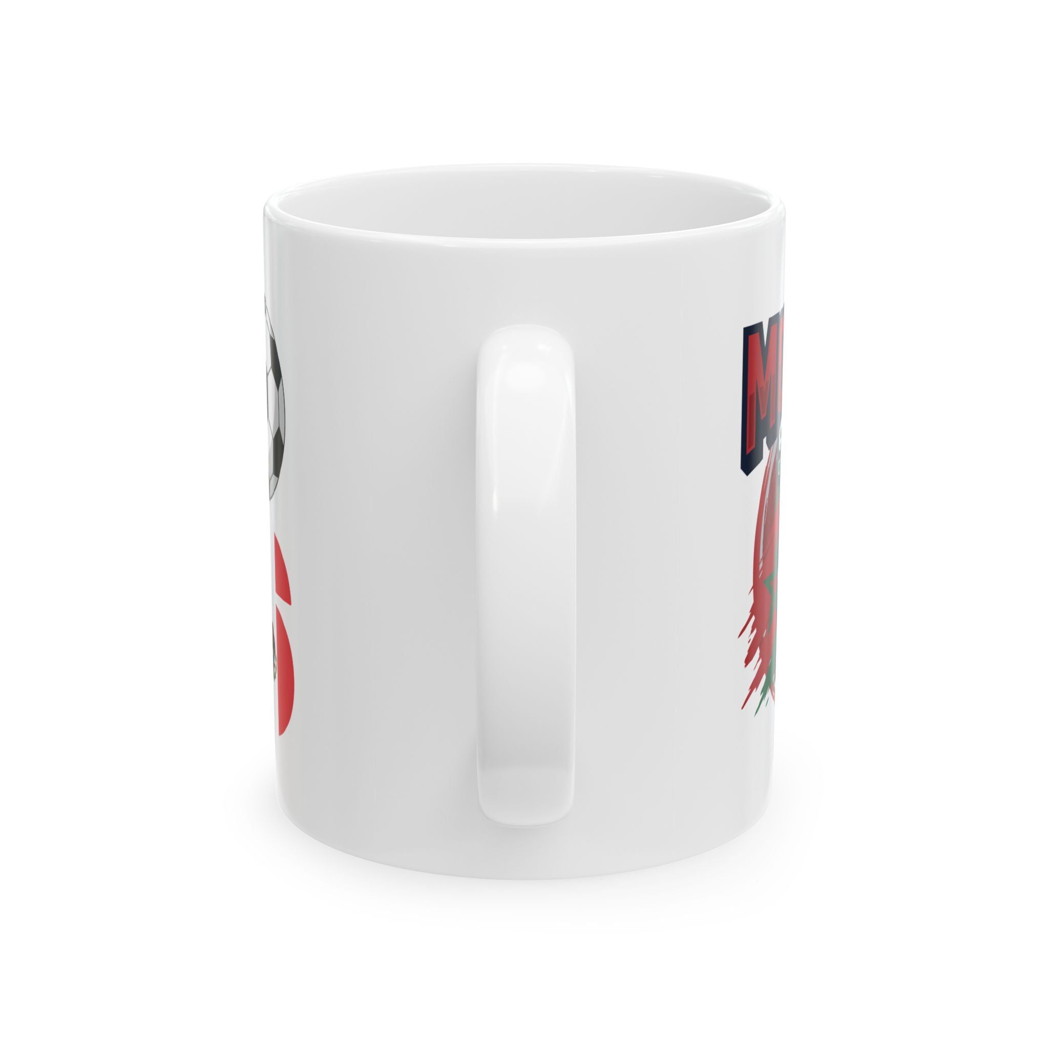 Morocco Soccer Crest Mug | Soccer Ball, World Cup 2026 Coffee Mugs, Morocco Fan ,Gift For Dad