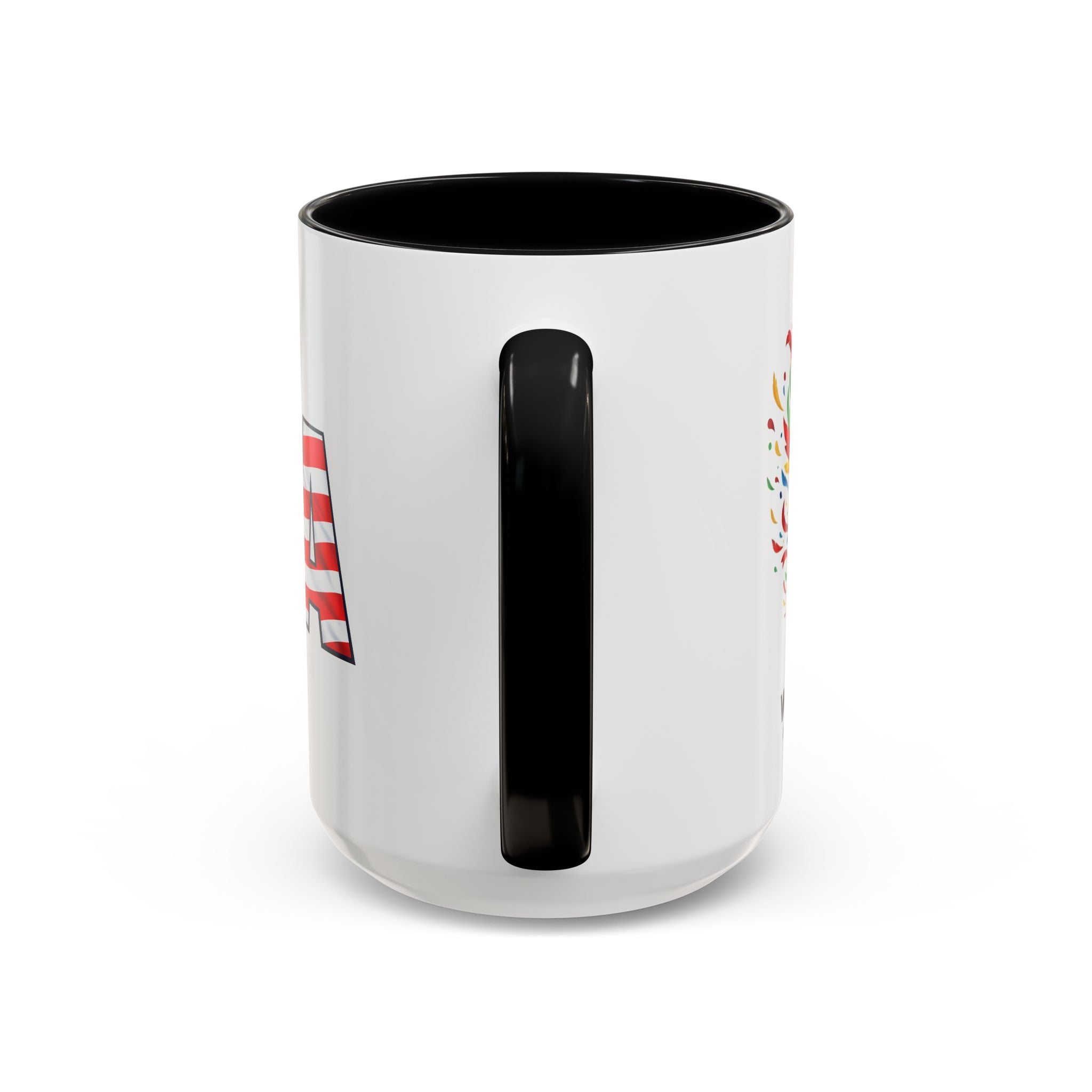 USA Flag Text Accent Coffee Mug | Patriotic American Stars Stripes Mug, Soccer World Cup 2026, Gifts for Dad