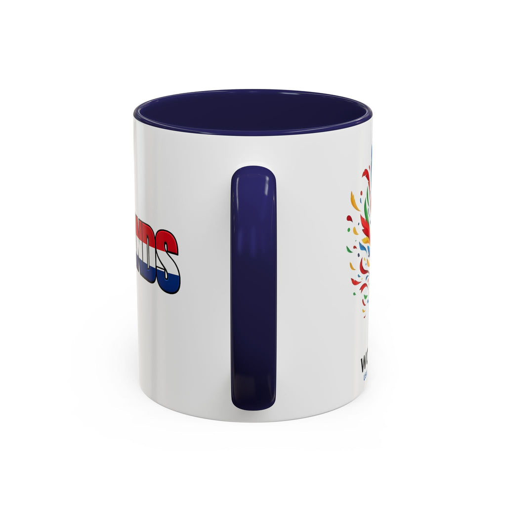 Netherlands Flag Text Coffee Mug | Accent 11oz 15oz, World Cup 2026, Gift for Dad