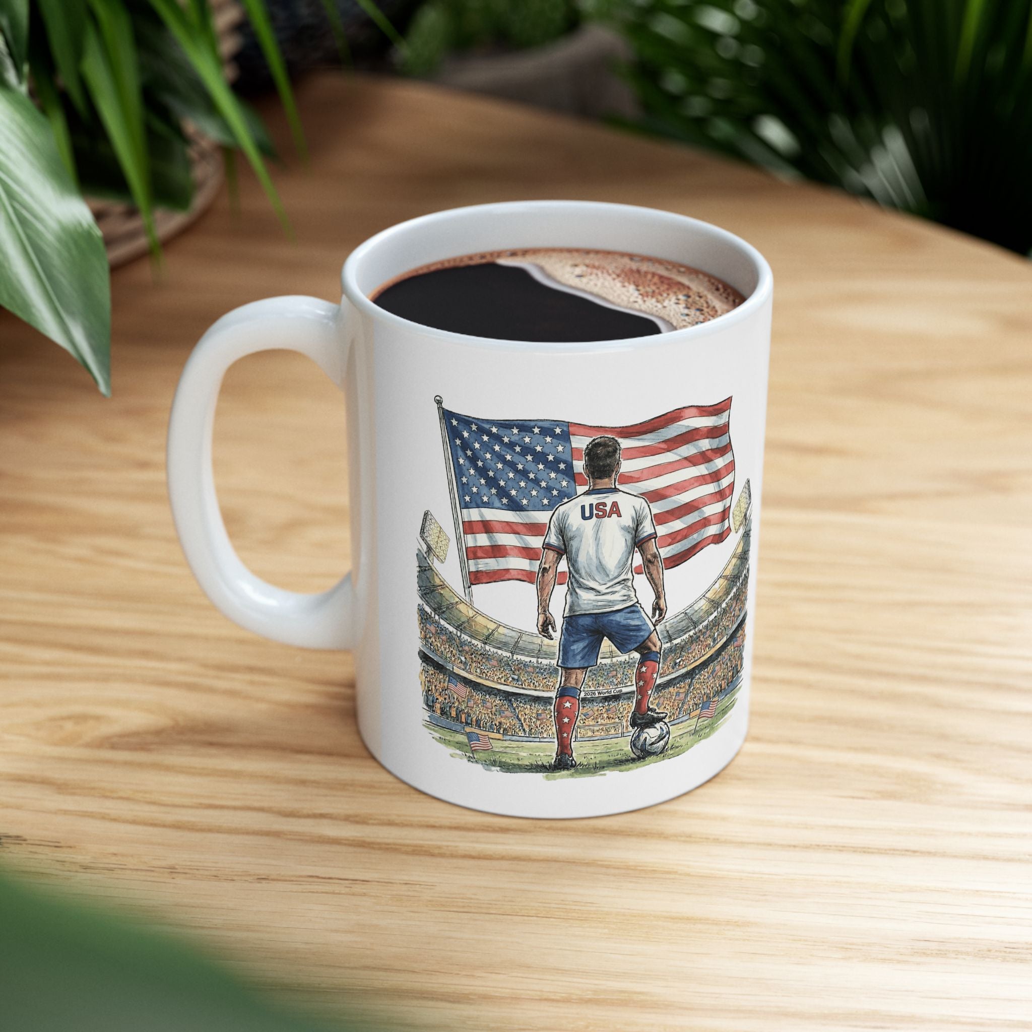 USA World Cup 2026 Mug, Ceramic Coffee Cup, USA Flag, Soccer Fan Gift