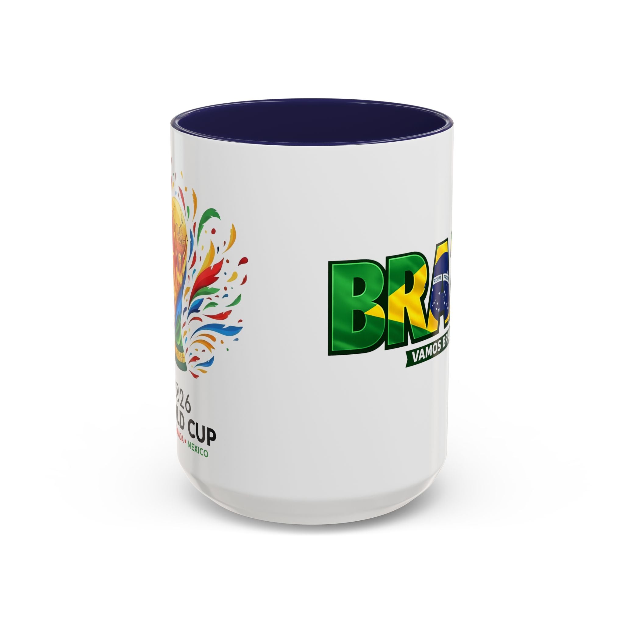 Brazil Vamos Brasil mug | Accent coffee mug, Brazil flag text design, Soccer World Cup 2026, Gifts for Dad