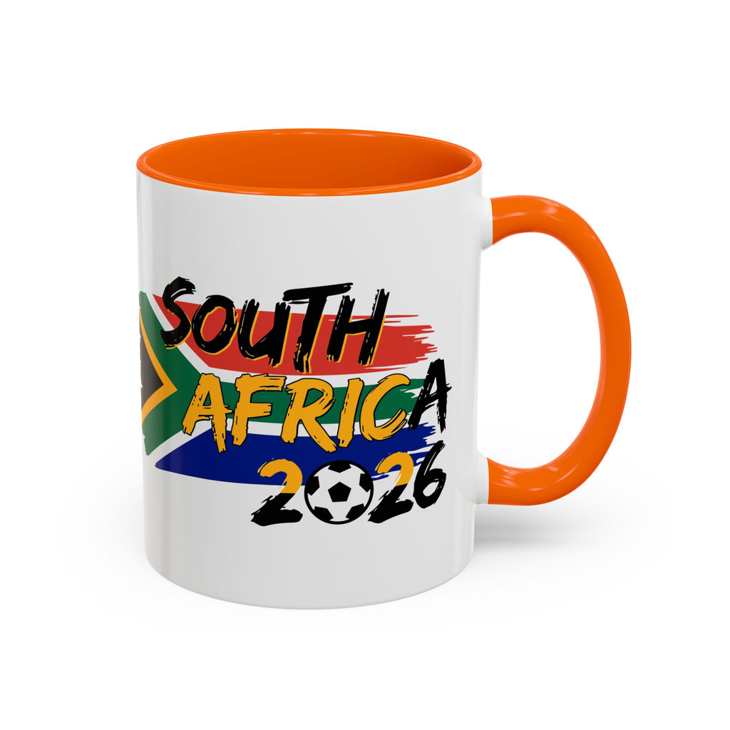 South Africa 2026 Soccer Flag Accent Coffee Mug | 11oz 15oz, Soccer World Cup 2026, Gift for Dad