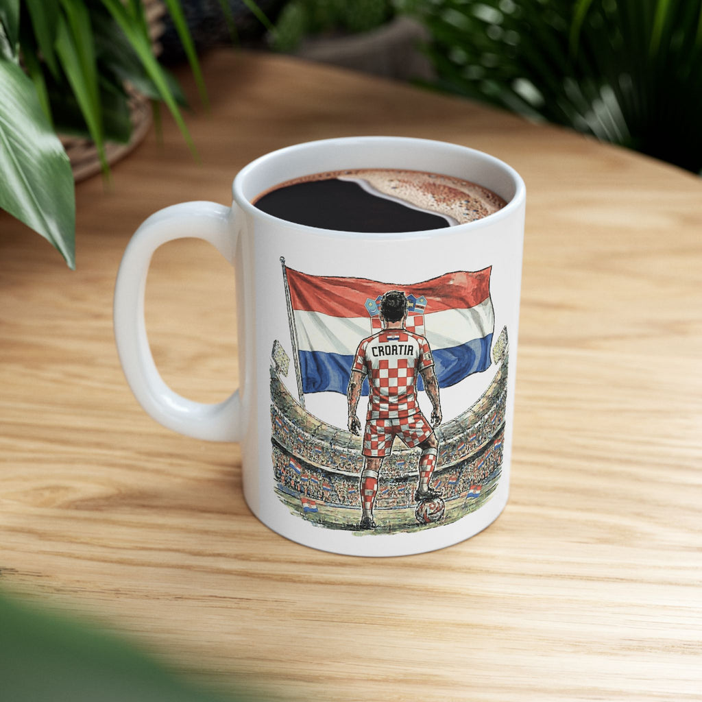Croatia World Cup 2026 Mug, Soccer Ball, Ceramic Mug, Croatia Flag, Sports Fan Mug
