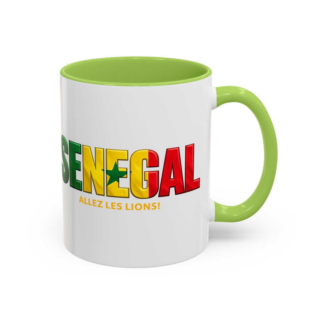 Senegal flag text mug | Accent Coffee Mug 11oz 15oz, Soccer World Cup 2026, Gift for Dad