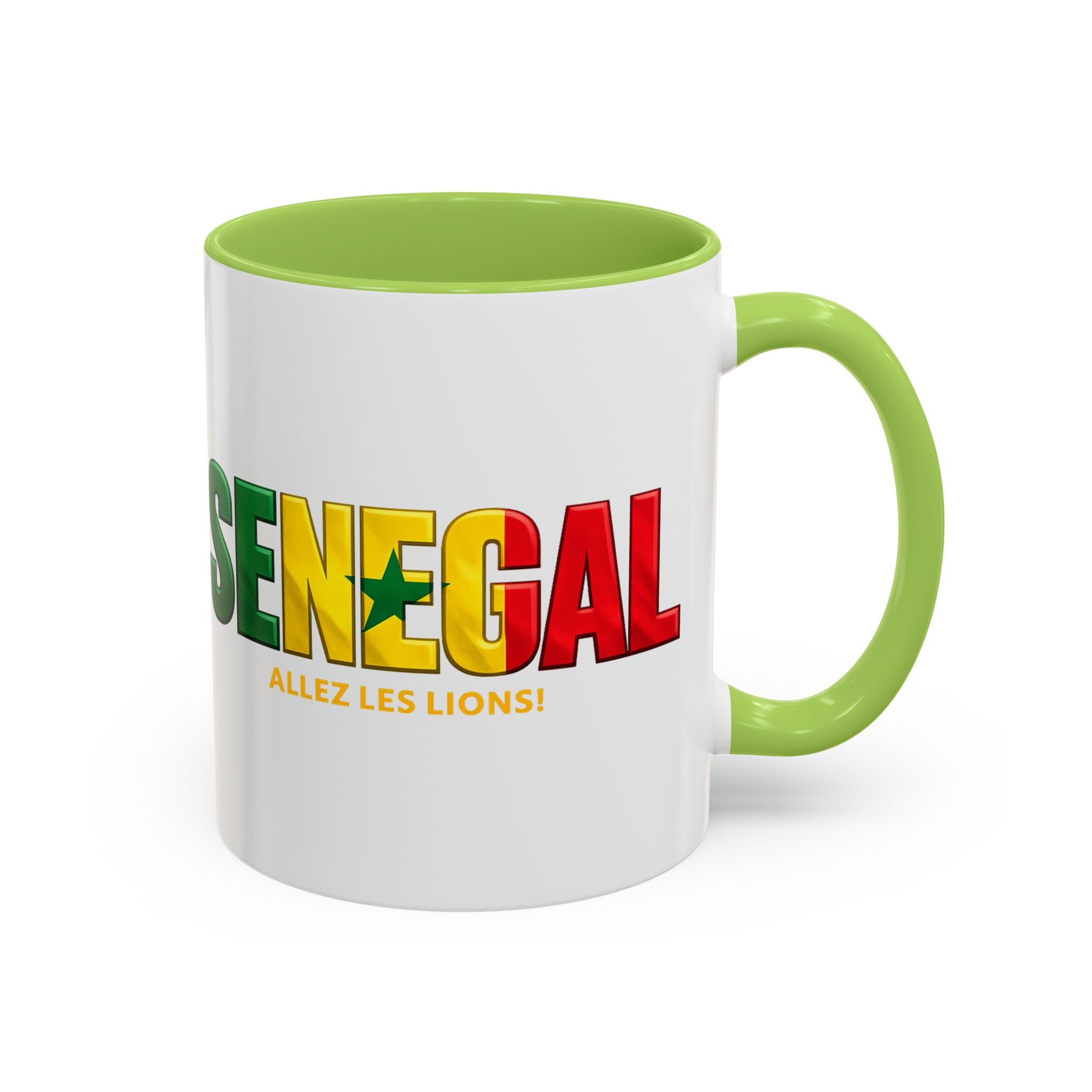 Senegal flag text mug | Accent Coffee Mug 11oz 15oz, Soccer World Cup 2026, Gift for Dad