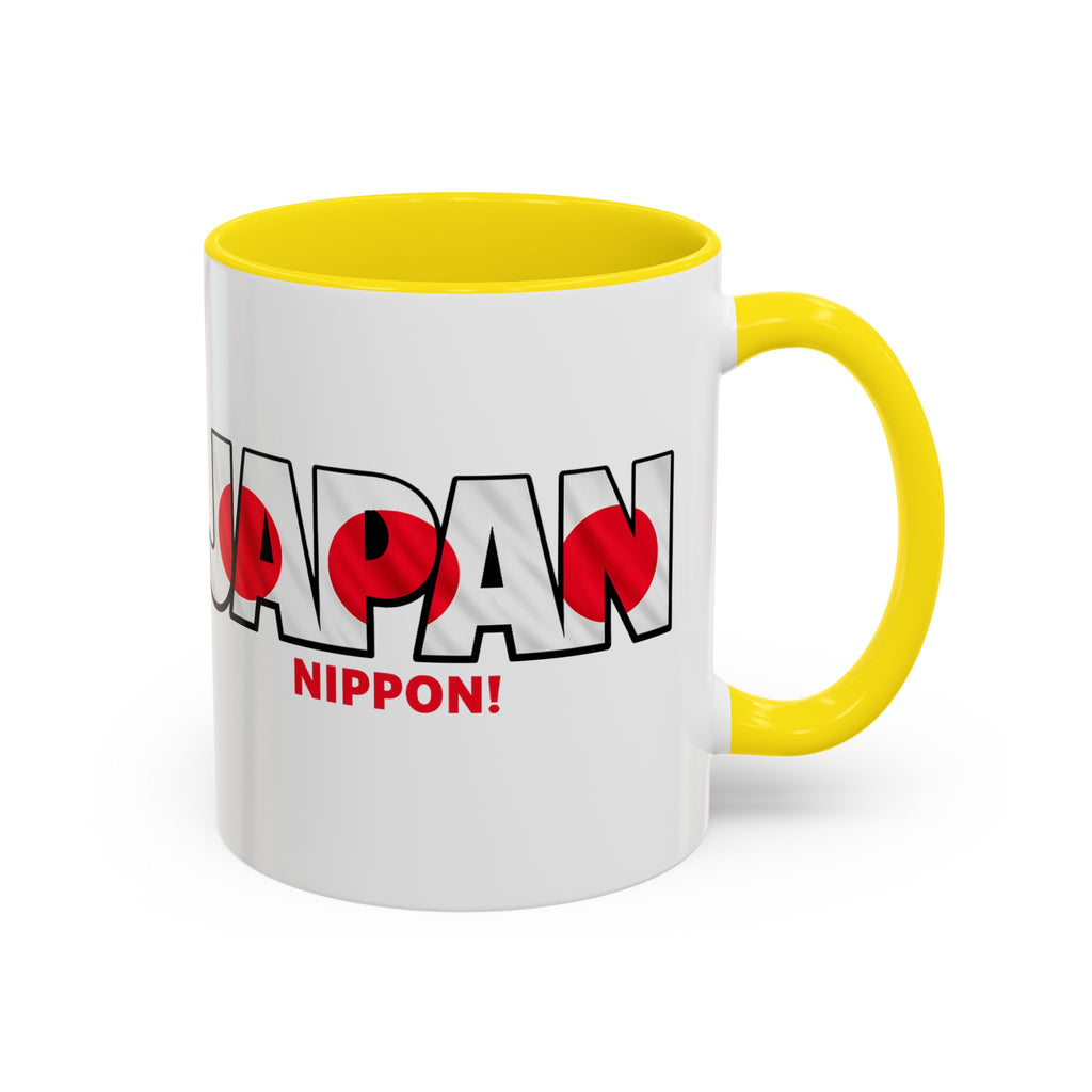 Japan Nippon Text Accent Mug | Flag Lettering Coffee Cup, World Cup 2026, Gift for Dad