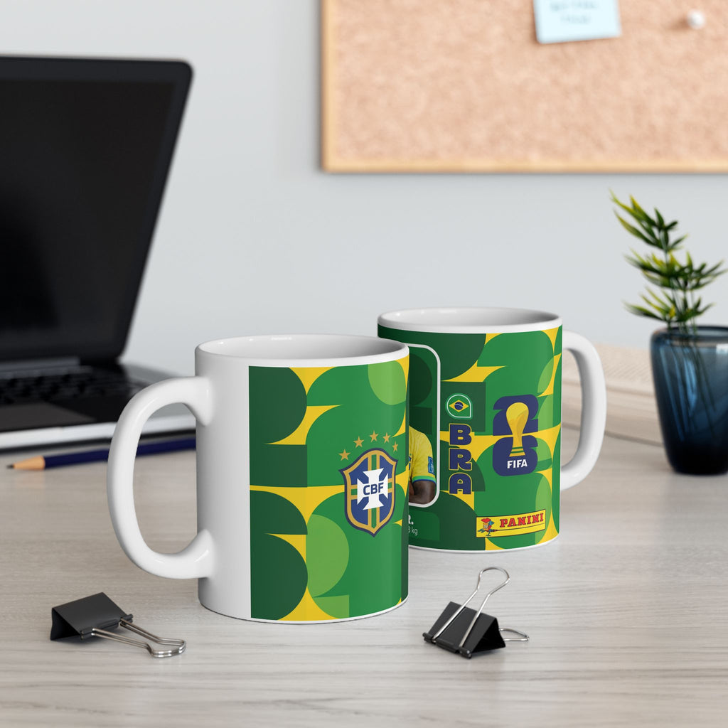 Brazil Vinicious Jr. Soccer Player Mug —  Coffee Cup (11oz/15oz), World Cup 2026 Mugs