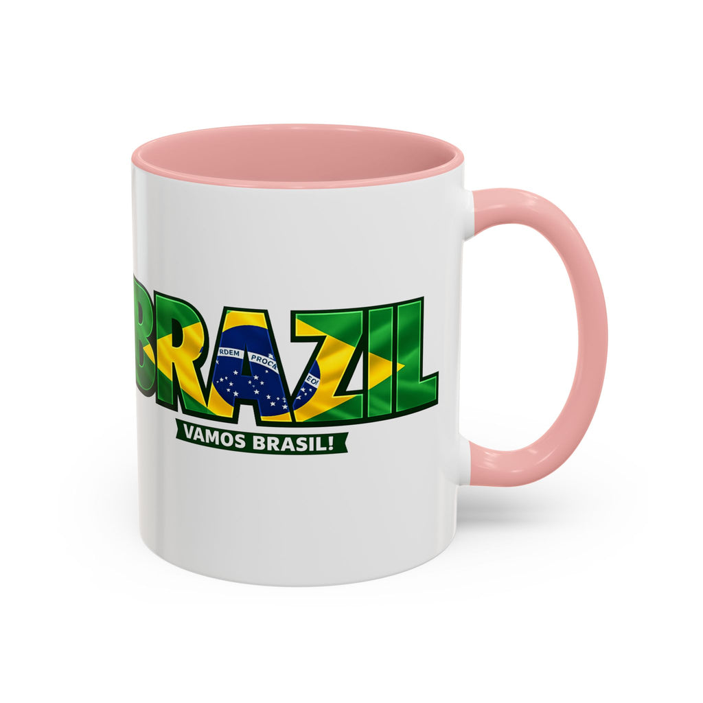 Brazil Vamos Brasil mug | Accent coffee mug, Brazil flag text design, Soccer World Cup 2026, Gifts for Dad