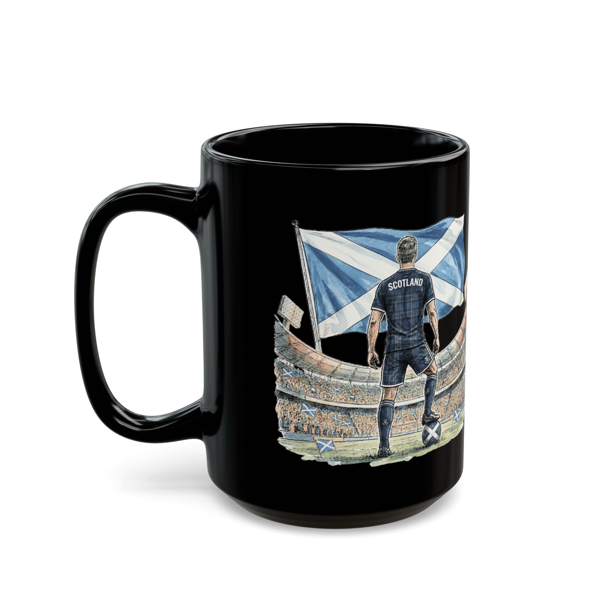 Scotland World Cup 2026 Mug | Black Ceramic Coffee Cup, Scotland Flag