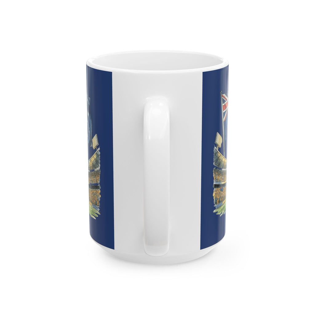 Australian Cricket Stadium Illustration Mug,  Flag & Crowd Ceramic Mug, World Cup 2026