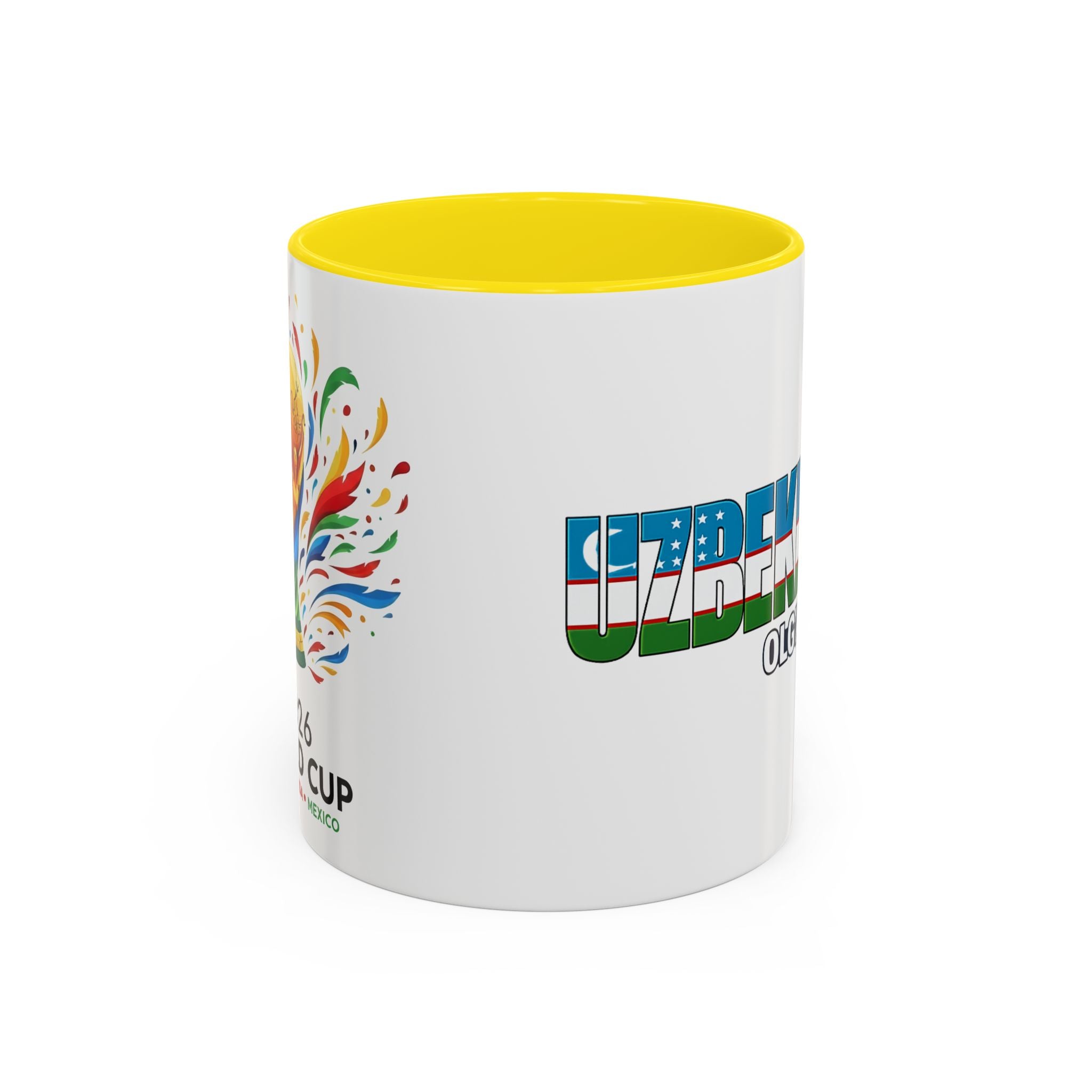 Uzbekistan Flag Typography Coffee Mug | Accent 11oz/15oz, Soccer World Cup 2026, Gift for Dad