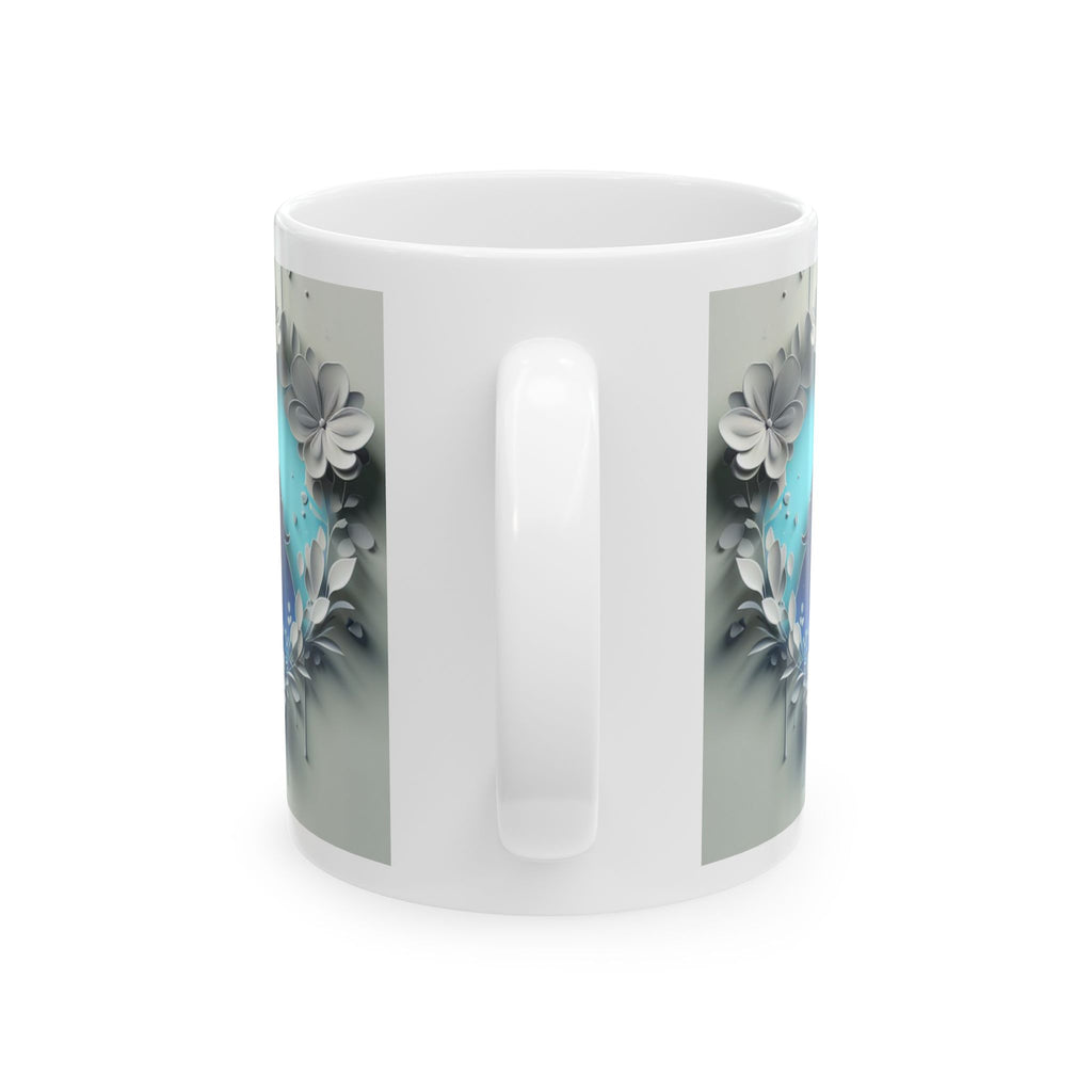 Silhouette Moon Scene Mug | Blue Night Sky, Floral Wreath Ceramic Mug, Mother's Day Sale