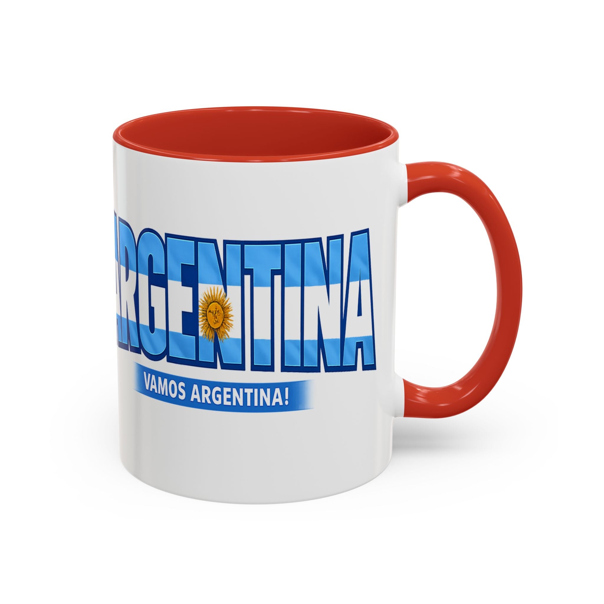 Argentina Vamos Argentina Mug | Accent Coffee Mug, Flag Text Design