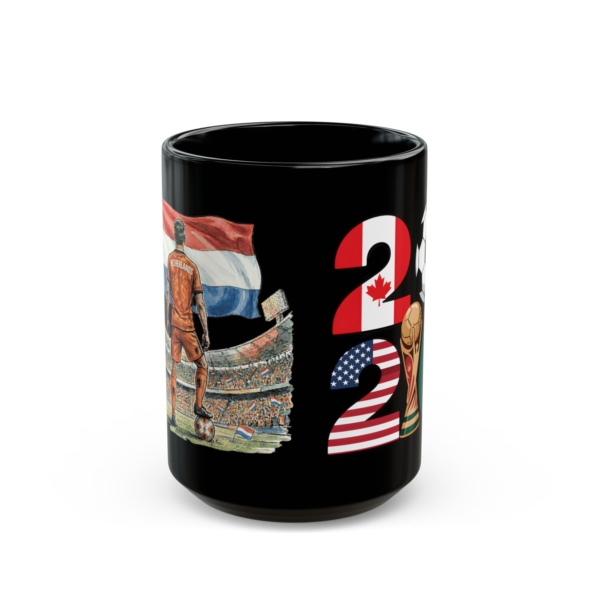 Netherlands World Cup 2026 Mug | Black Ceramic Coffee Cup, Gift For Dad