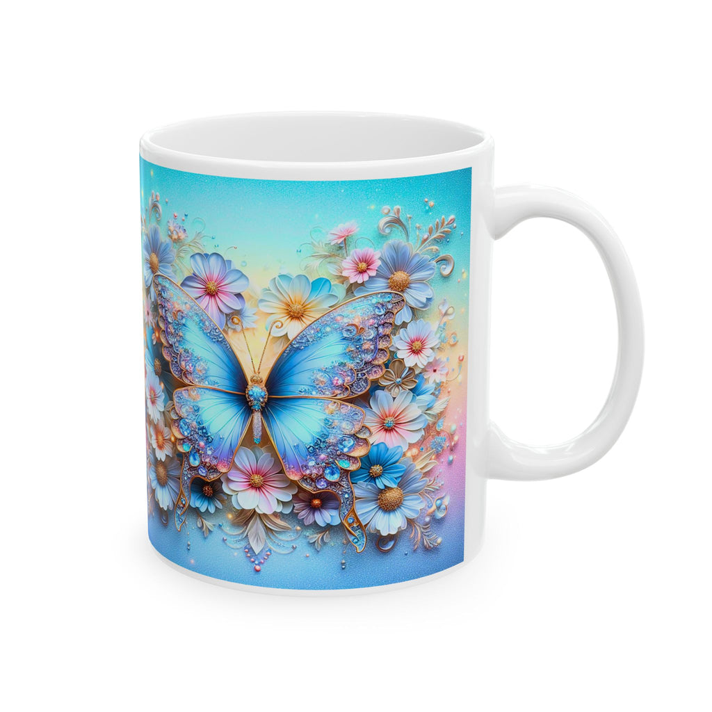 Pastel Floral Mandala Mug | Daisy Bouquet Ceramic Mug, Mother's Day Sale