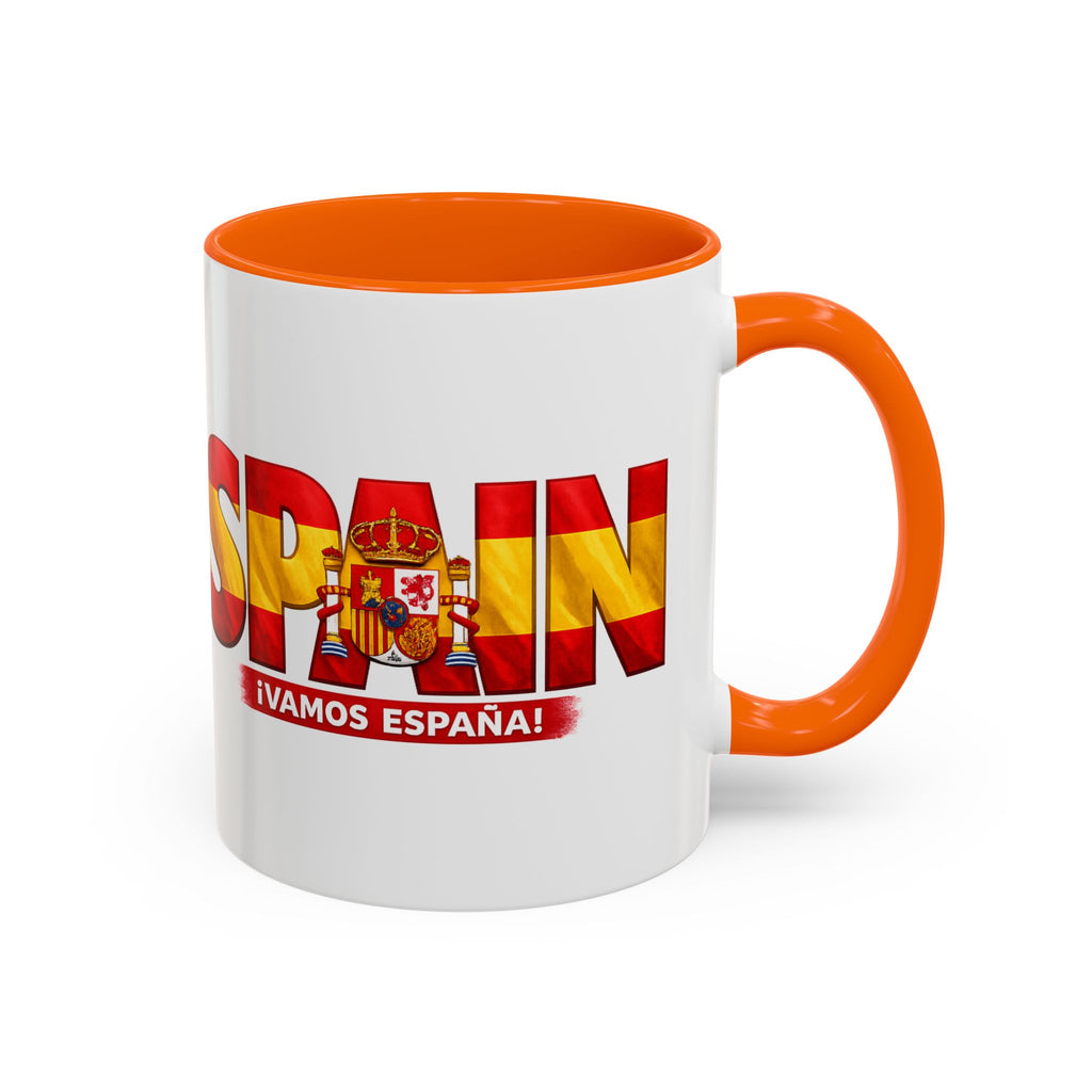 Spain Flag Word Mug | Accent Coffee Mug 11oz 15oz, Soccer World Cup 2026, Gift for Dad